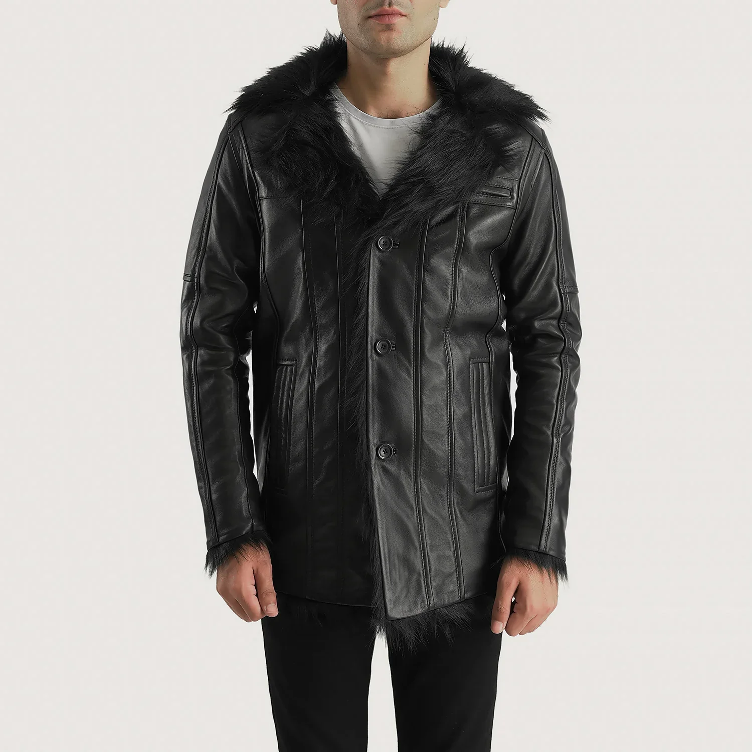 Timeless Furcliff Men Leather Coat