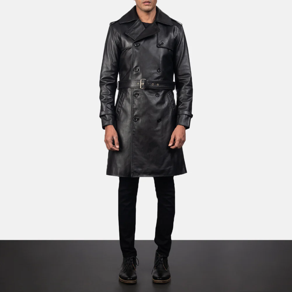 Men’s Black Leather Duster Coat | Bold, Classic & Timeless Appeal