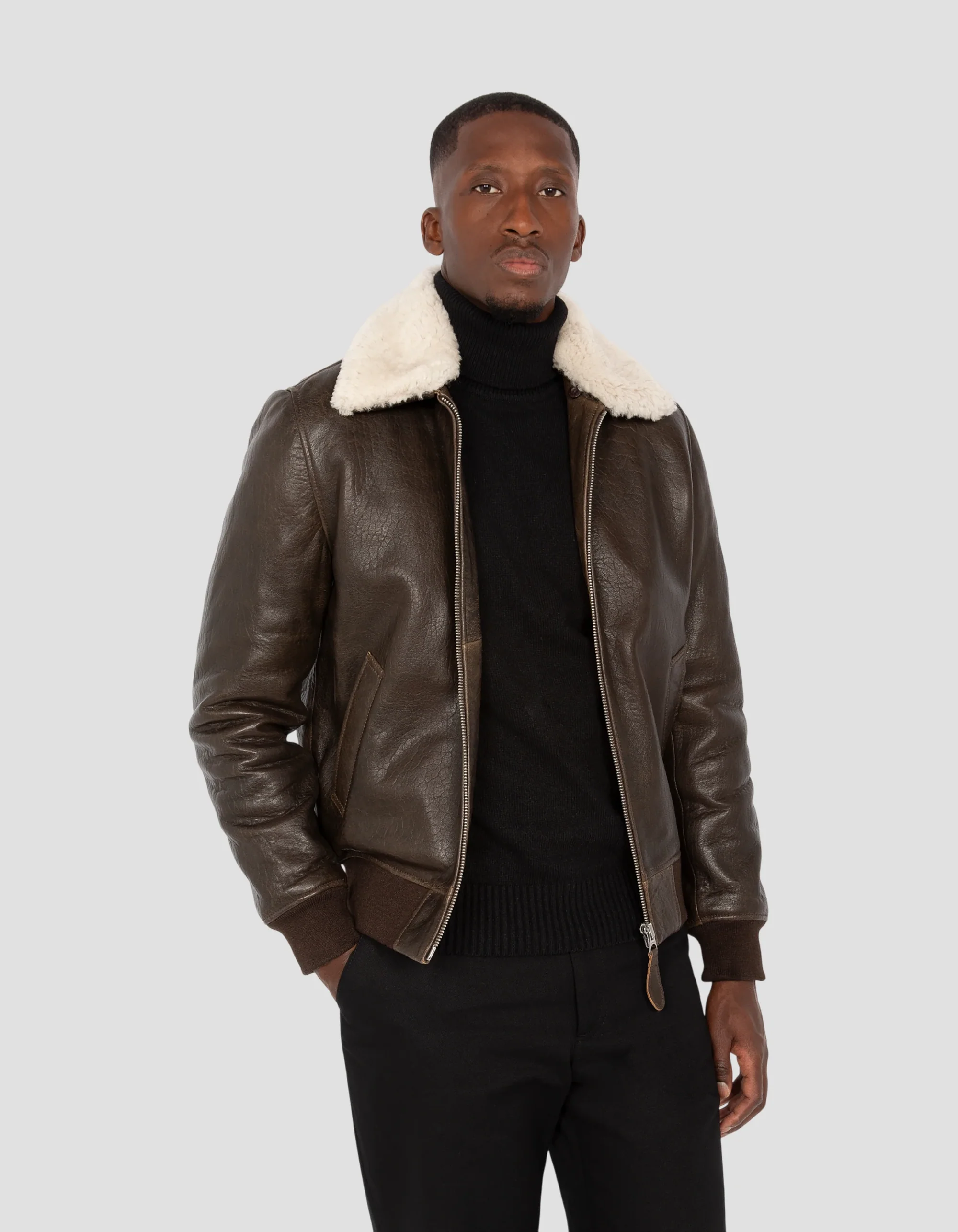 Men’s Aviator Brown Lamb Leather Jacket | Rugged, Timeless & Premium Quality