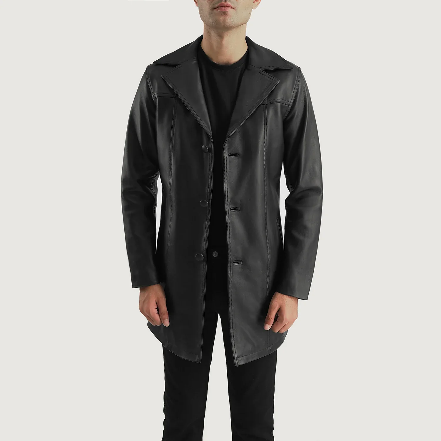 Men’s Black Leather Coat | Sleek, Rugged & Timeless Style