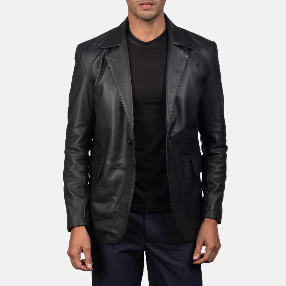 Men’s Black Leather Blazer | Sleek, Sophisticated & Bold
