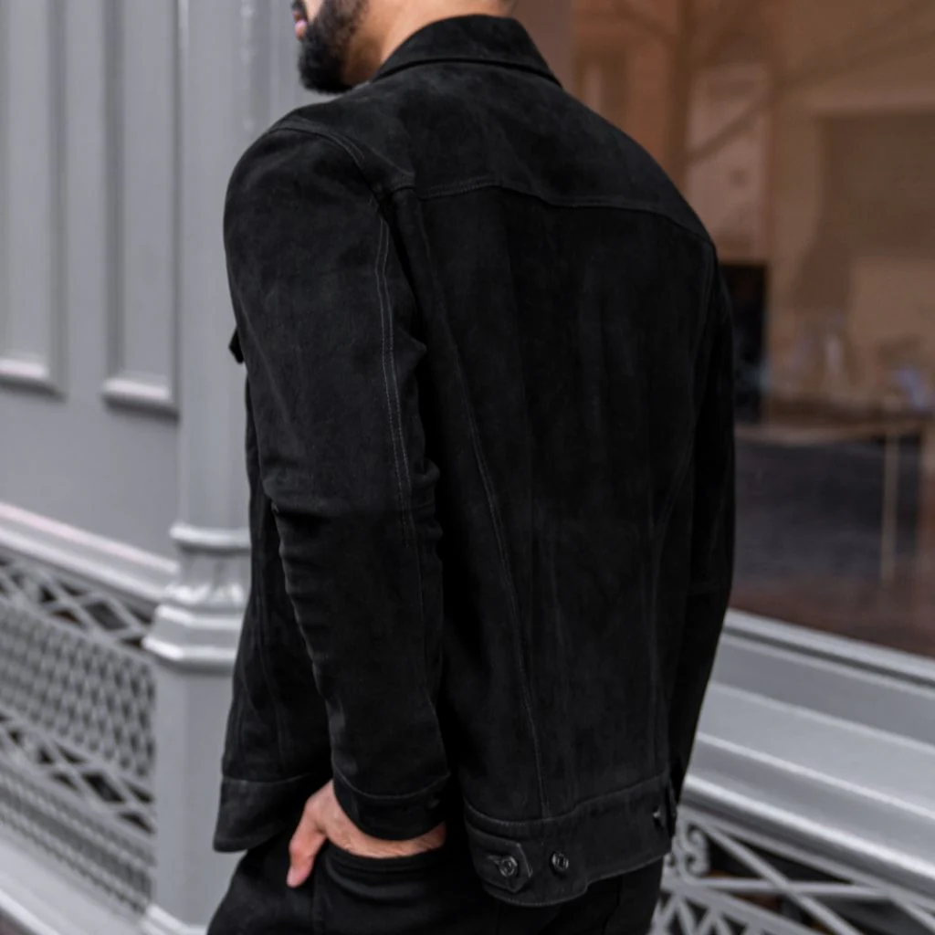 Men’s Black Suede Trucker Jacket | Timeless, Luxe & Heritage-Inspired