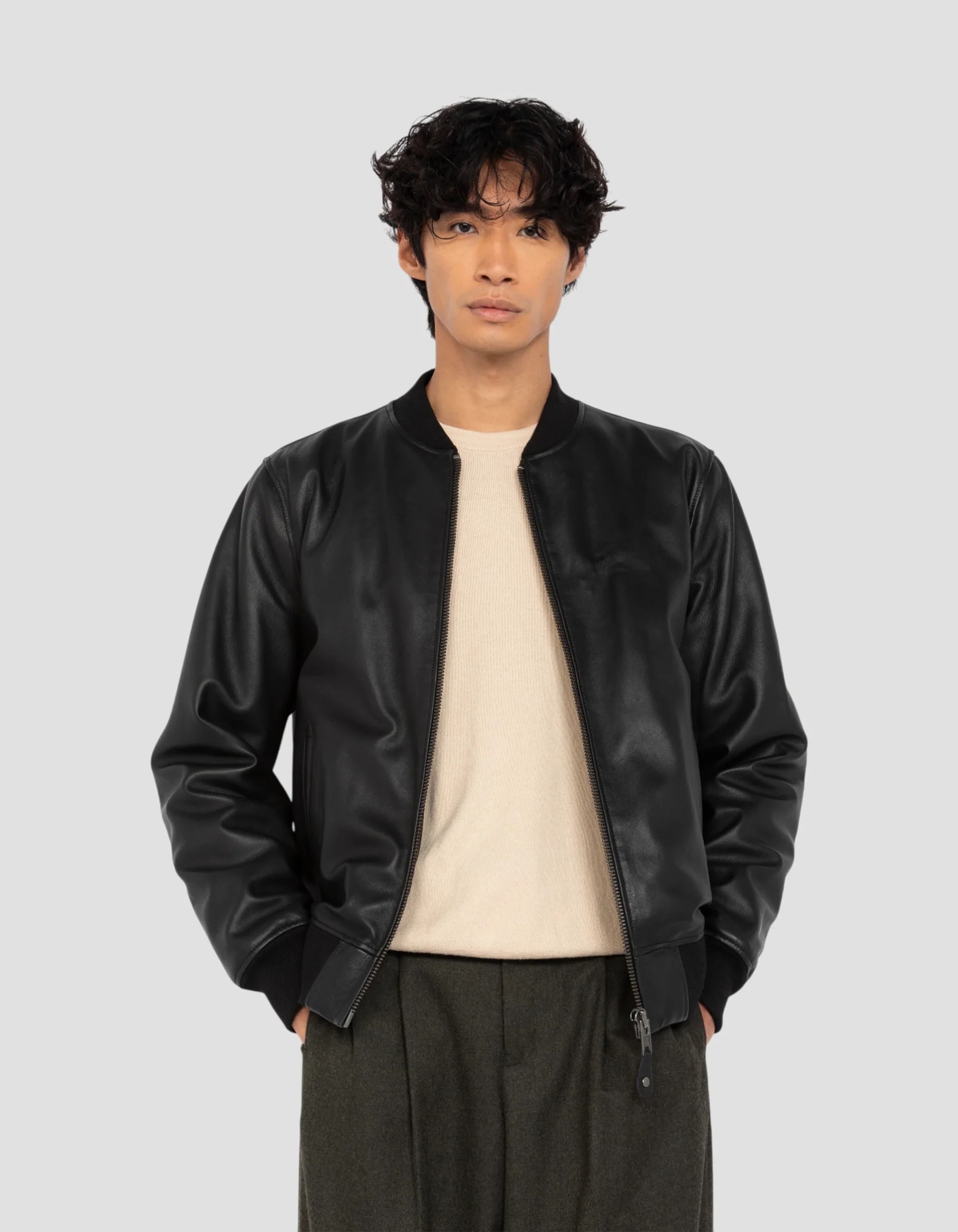 Luxury Casual Black Lamb Leather Jacket
