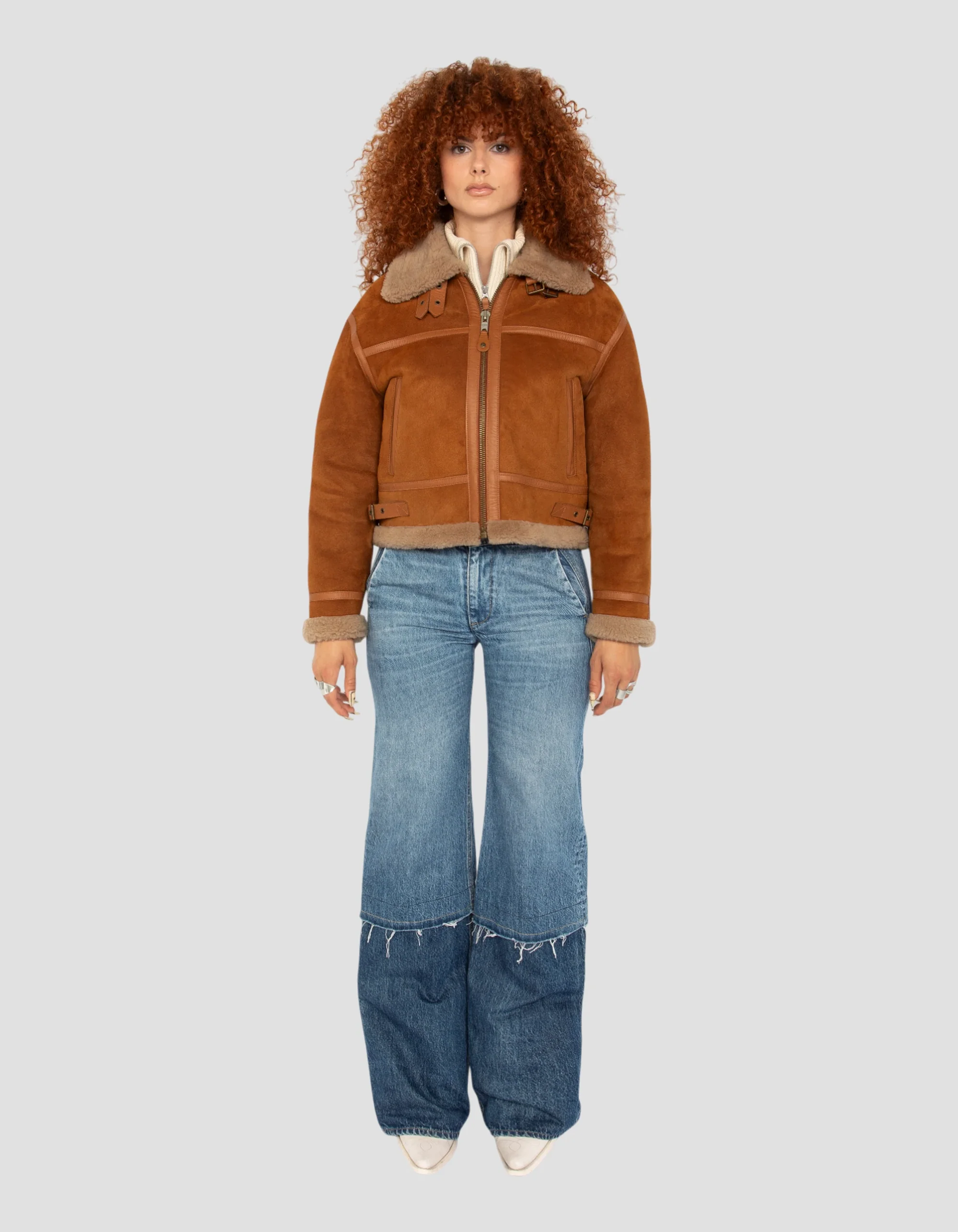 Cinnamon B-3 Shearling Bombardier Jacket