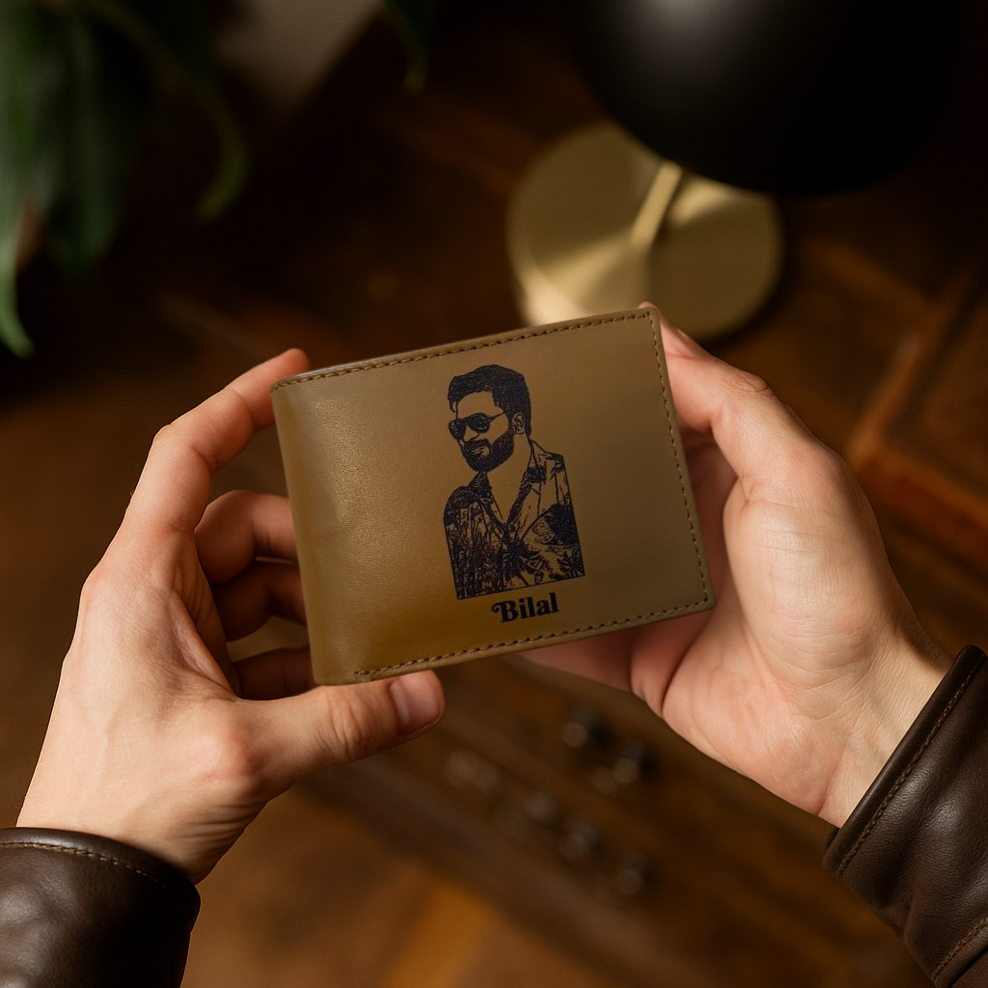 Personalized Leather Wallet with Keychain – Unique and Stylish