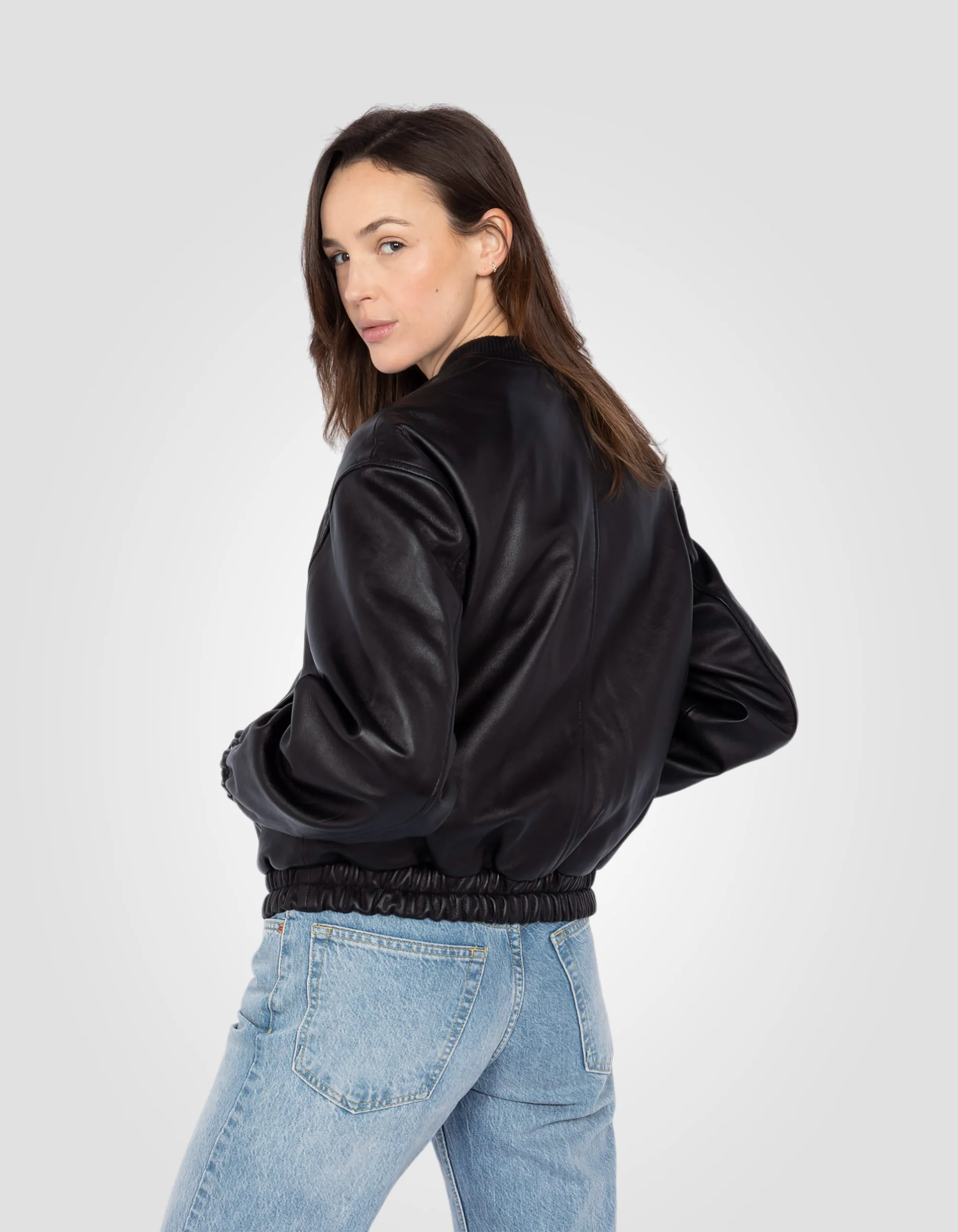 Onyx Washed Lambskin Bomber