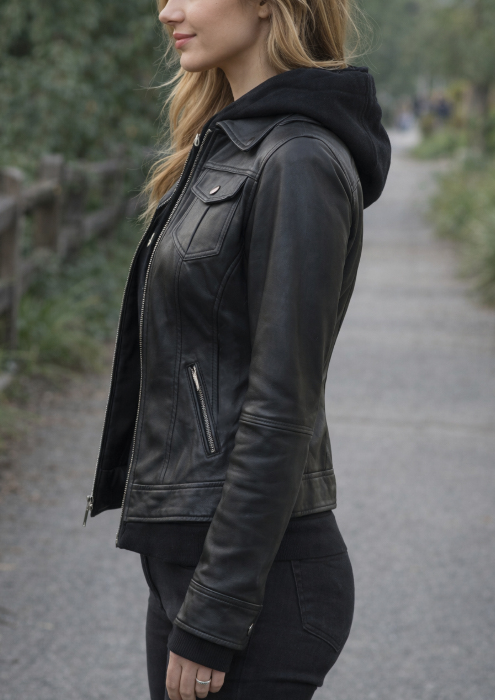 Tralee Luxe Hooded Leather Bomber