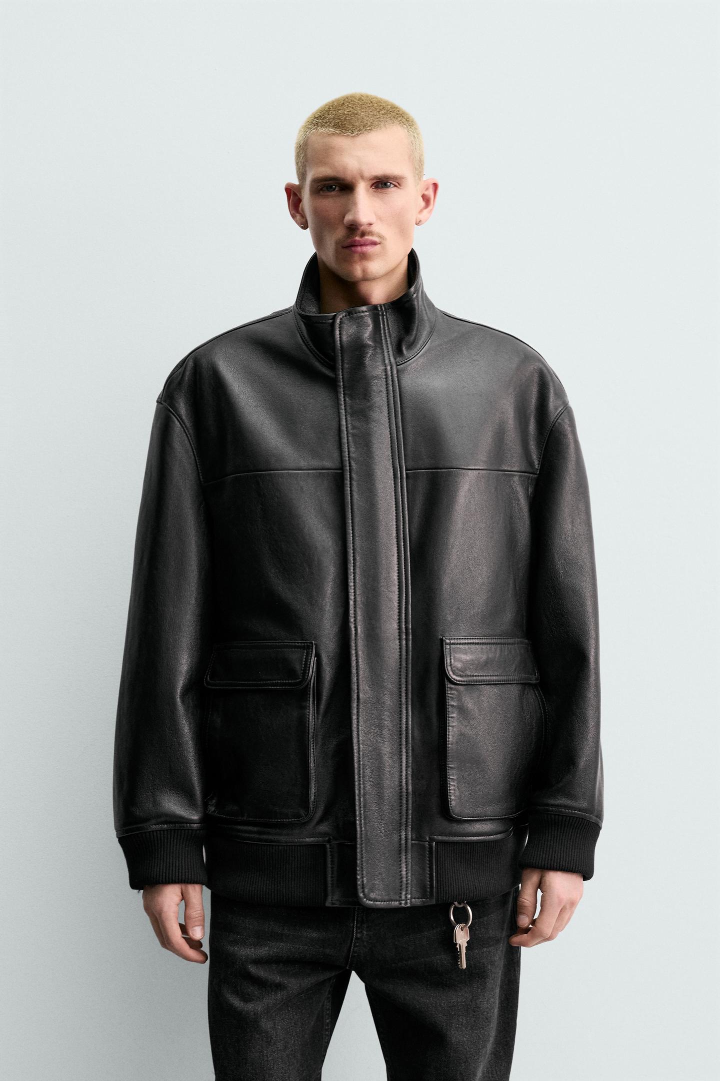 Premium Men’s Relaxed Fit Nappa Leather Jacket 