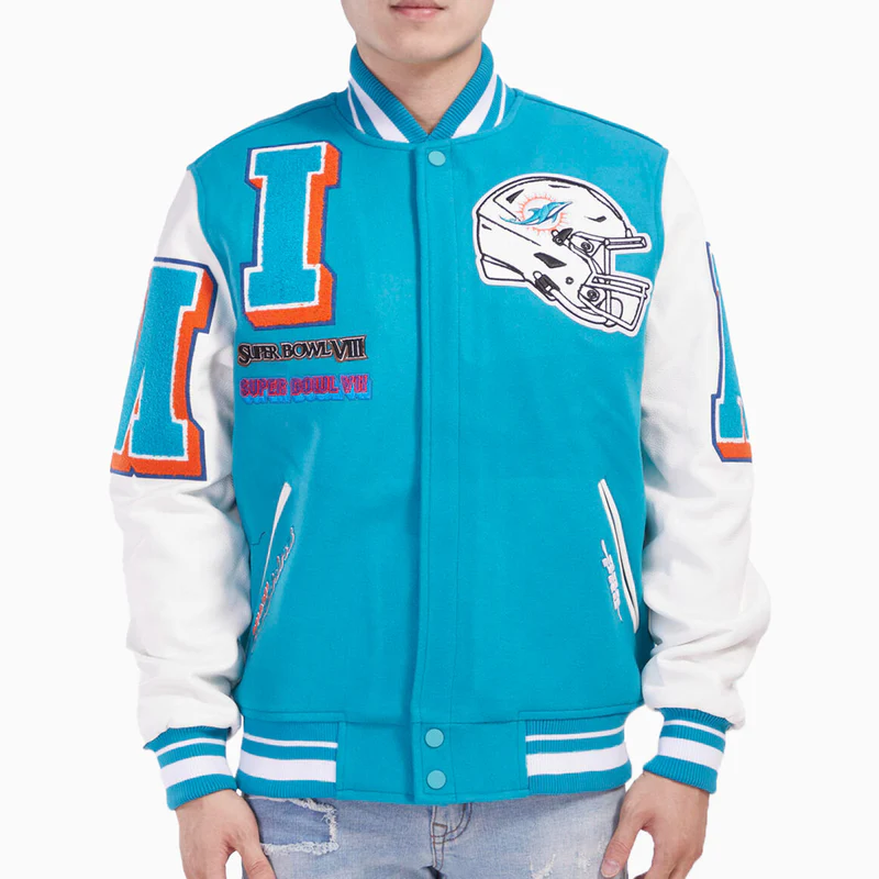 Miami Dolphins Mashup Wool Varsity Jacket For Men
