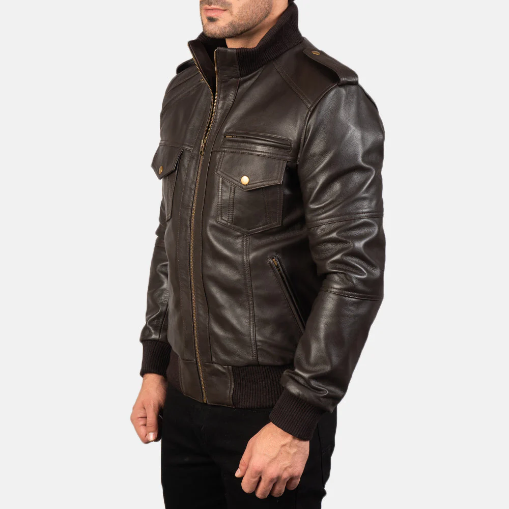 Agent Leather Bomber Jacket