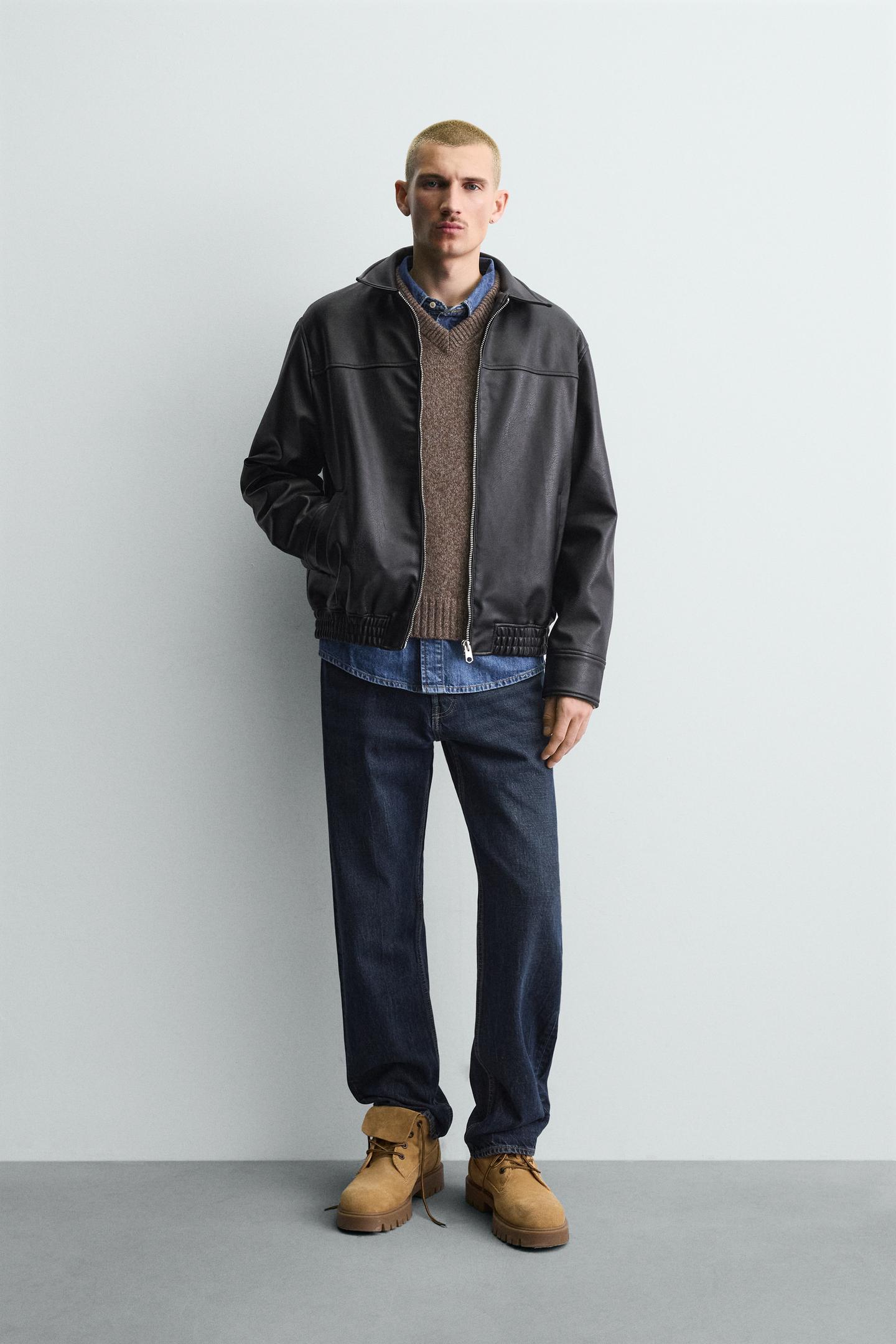 Classic Men’s Real Leather Bomber Jacket 