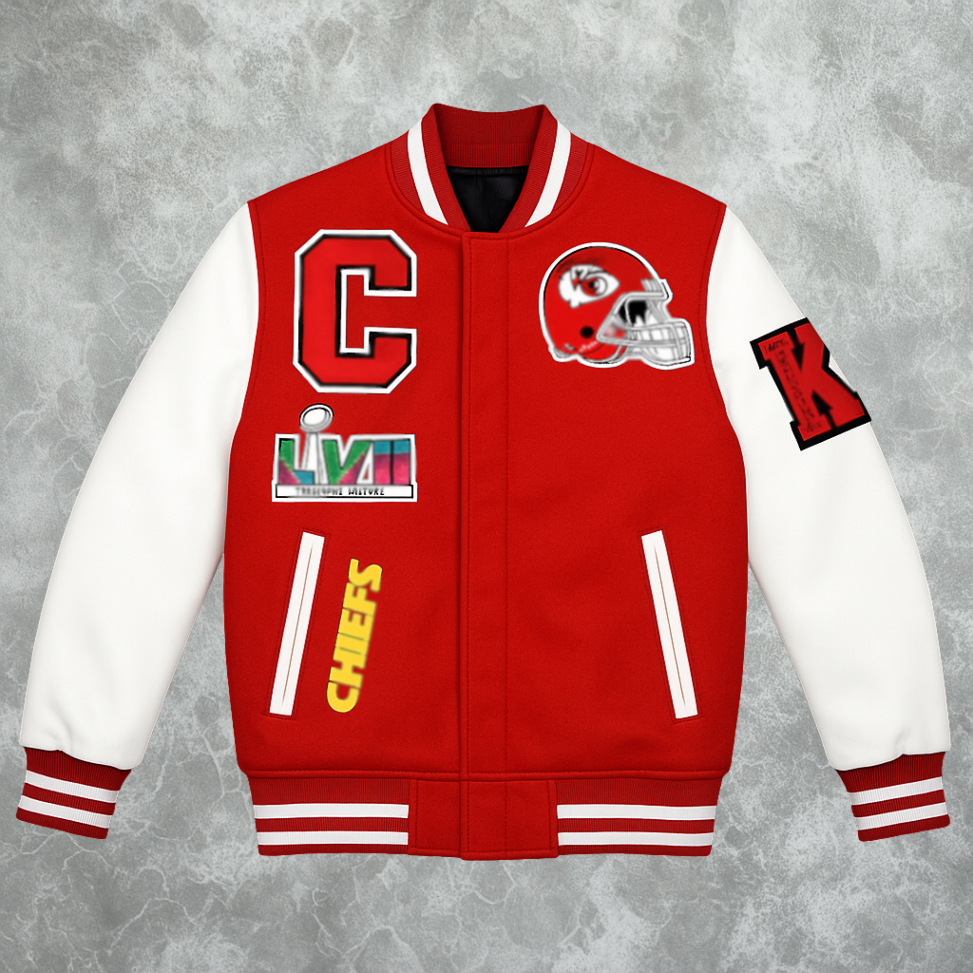 Kansas Inspired City Chiefs Thick Letterman Jacket For Men