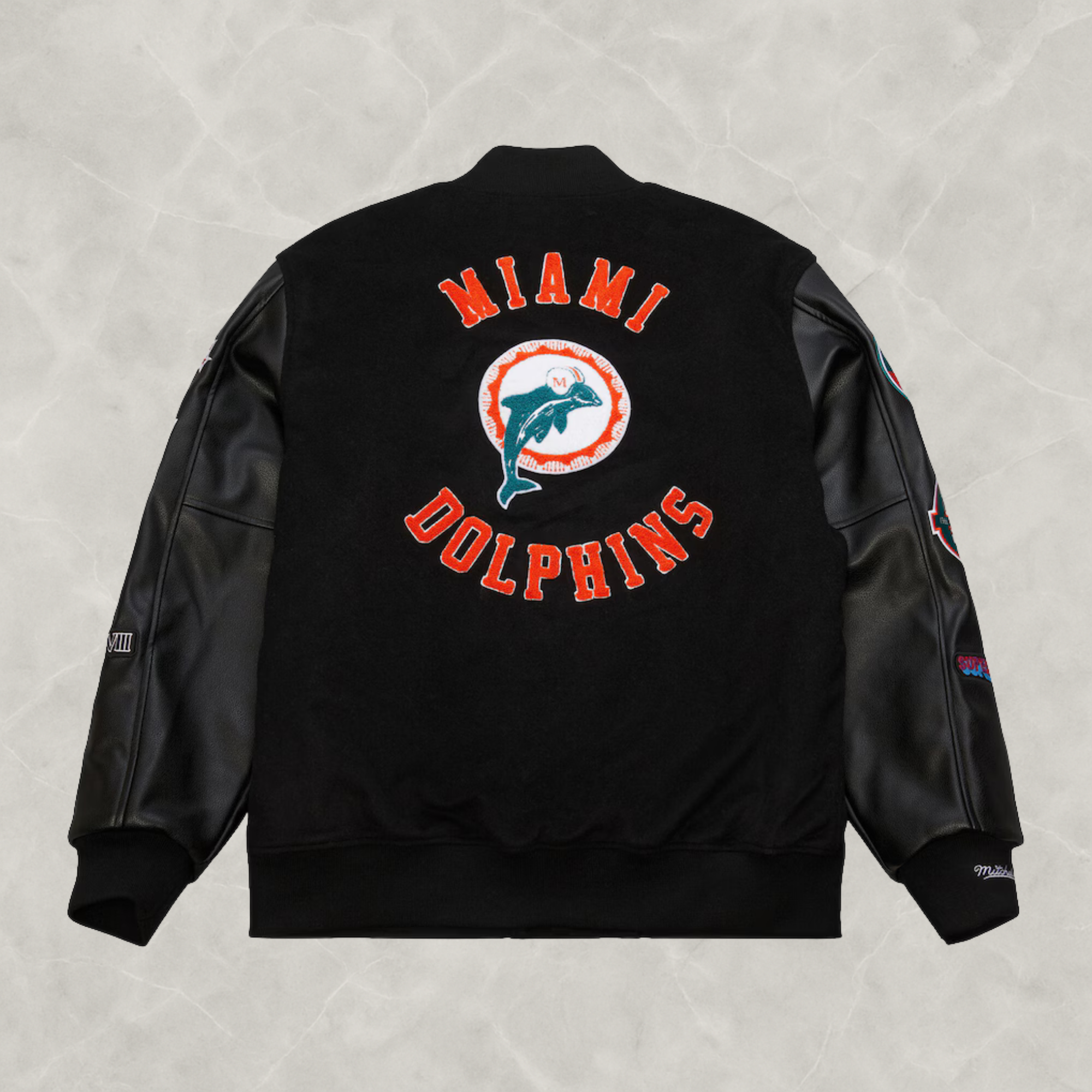 Miami Dolphins Blackout Varsity Jacket For Women