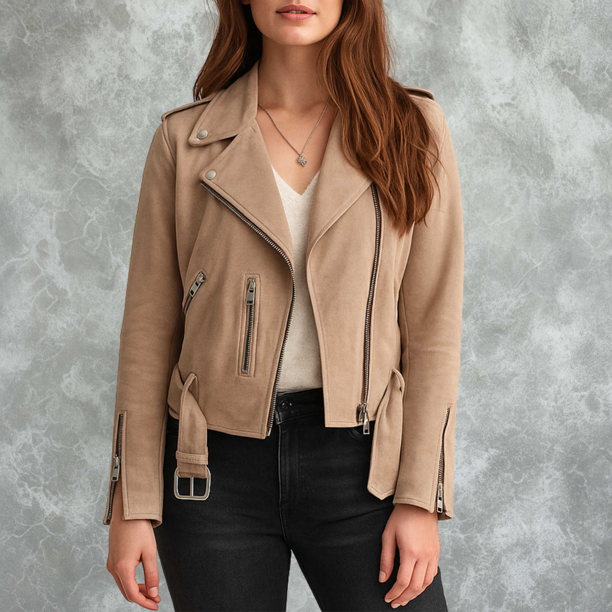 The Luxe Suede Biker Jacket – Effortless Style and Comfort