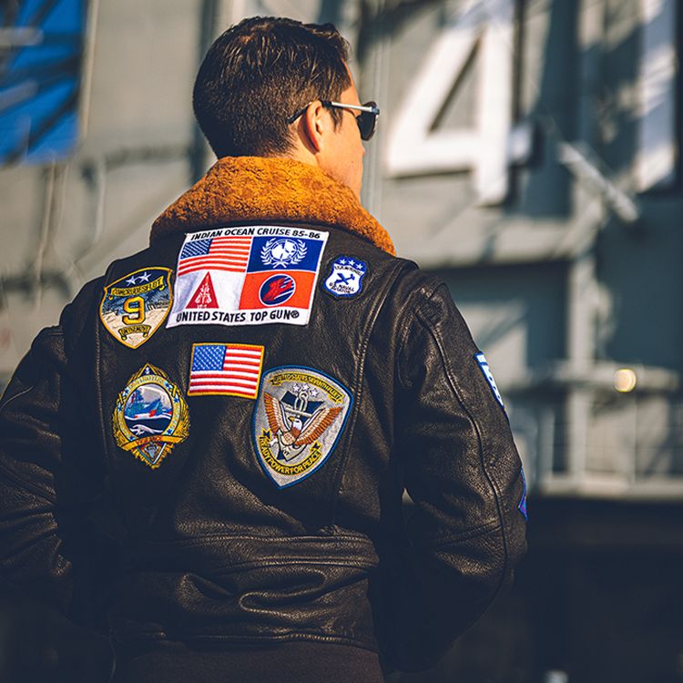 Sky Warrior Men's Brown Top Gun Maverick Leather Bomber Jacket