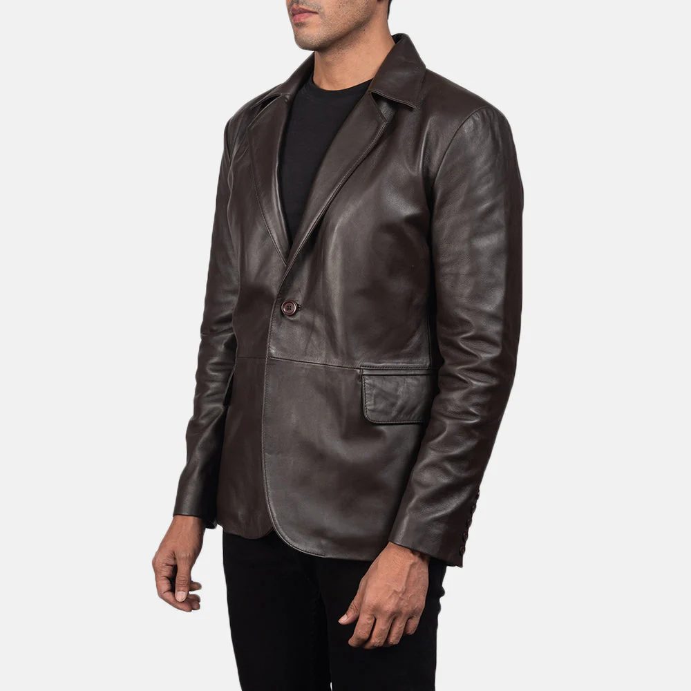 Men’s Brown Leather Blazer | Refined, Bold & Timeless Style