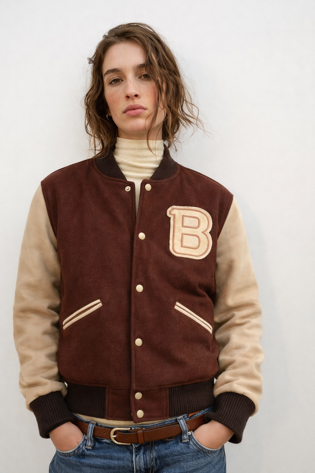 Women’s B Logo Letterman Varsity Jacket