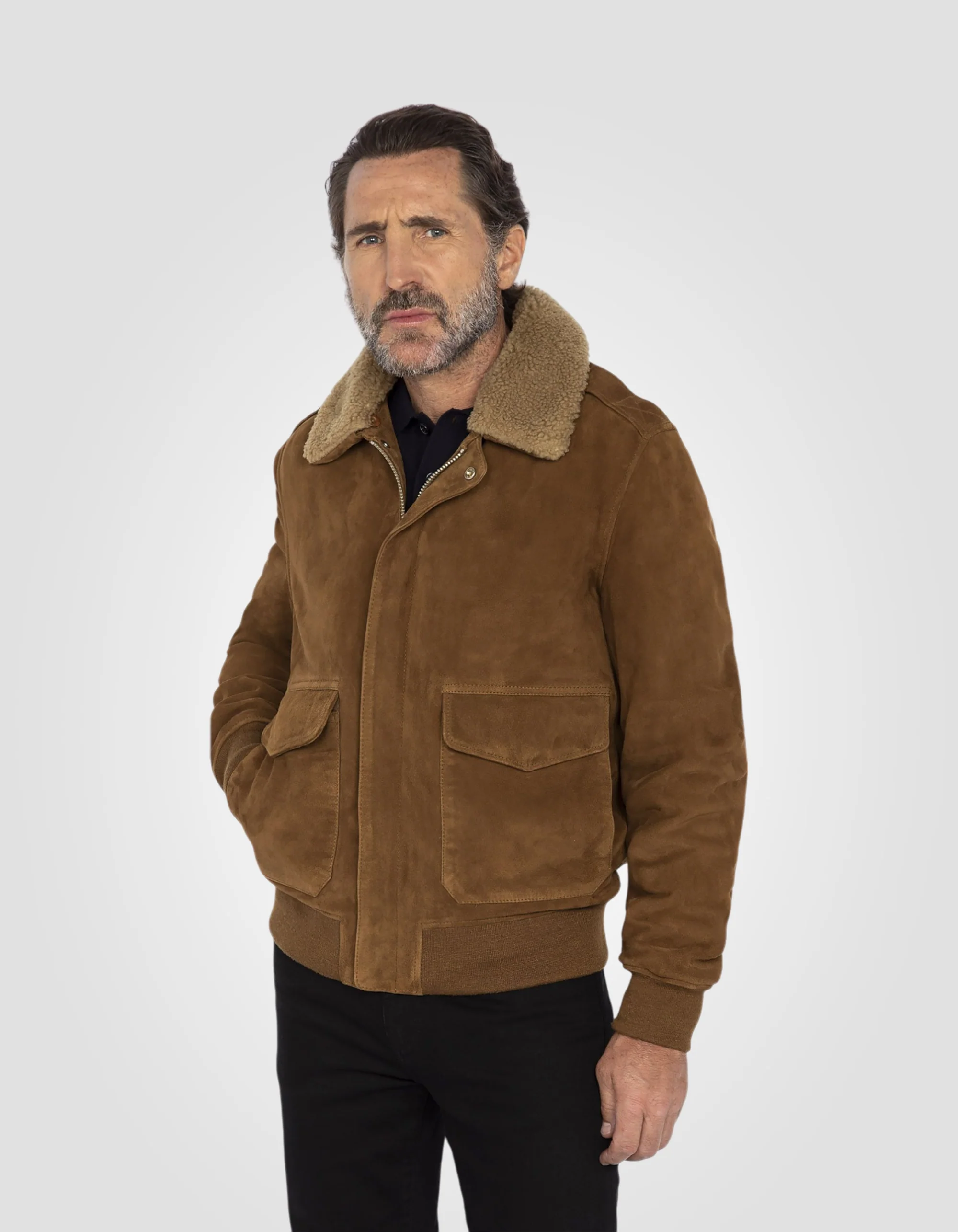 Rouille A-2 Goat Suede Pilot Jacket