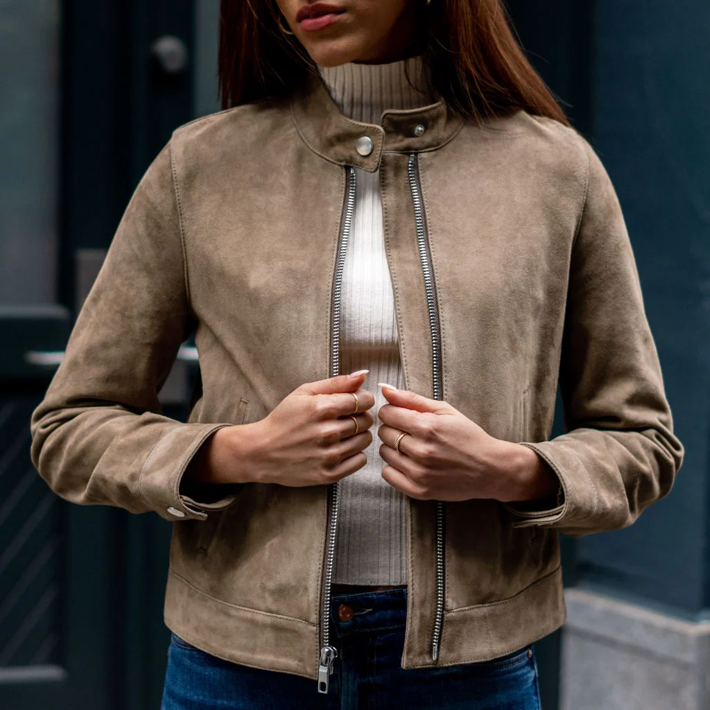 Women’s Suede Leather Racer Jacket | Luxe, Timeless & Effortlessly Stylish