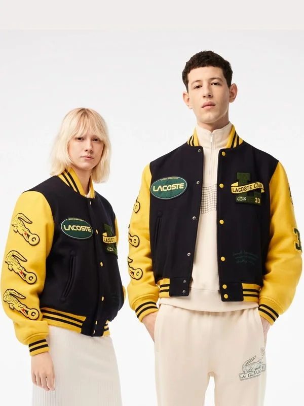 Lacoste Two-Tone Wool Bomber Jacket For Women