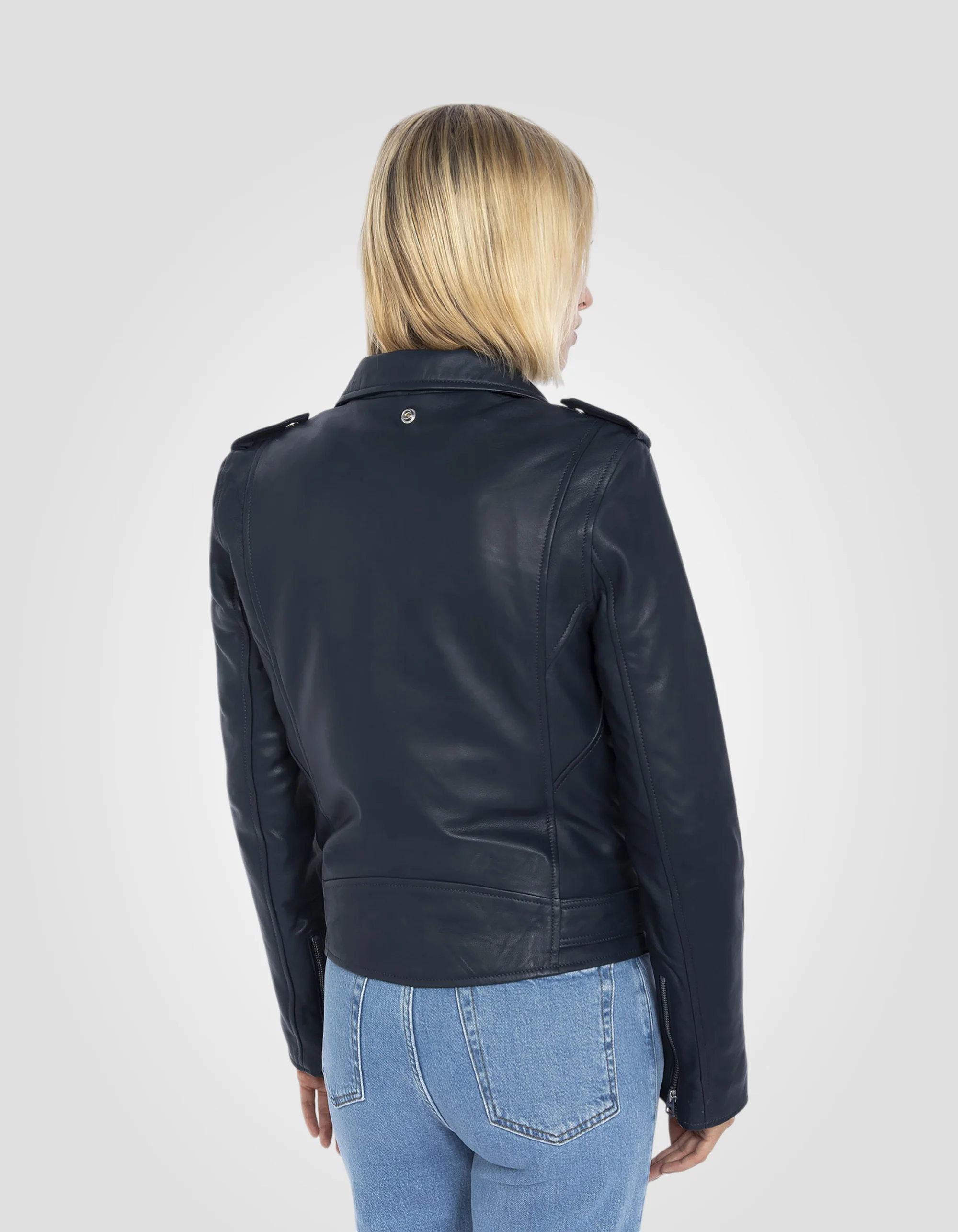 Signature Belted Lambskin Biker Leather Jacket