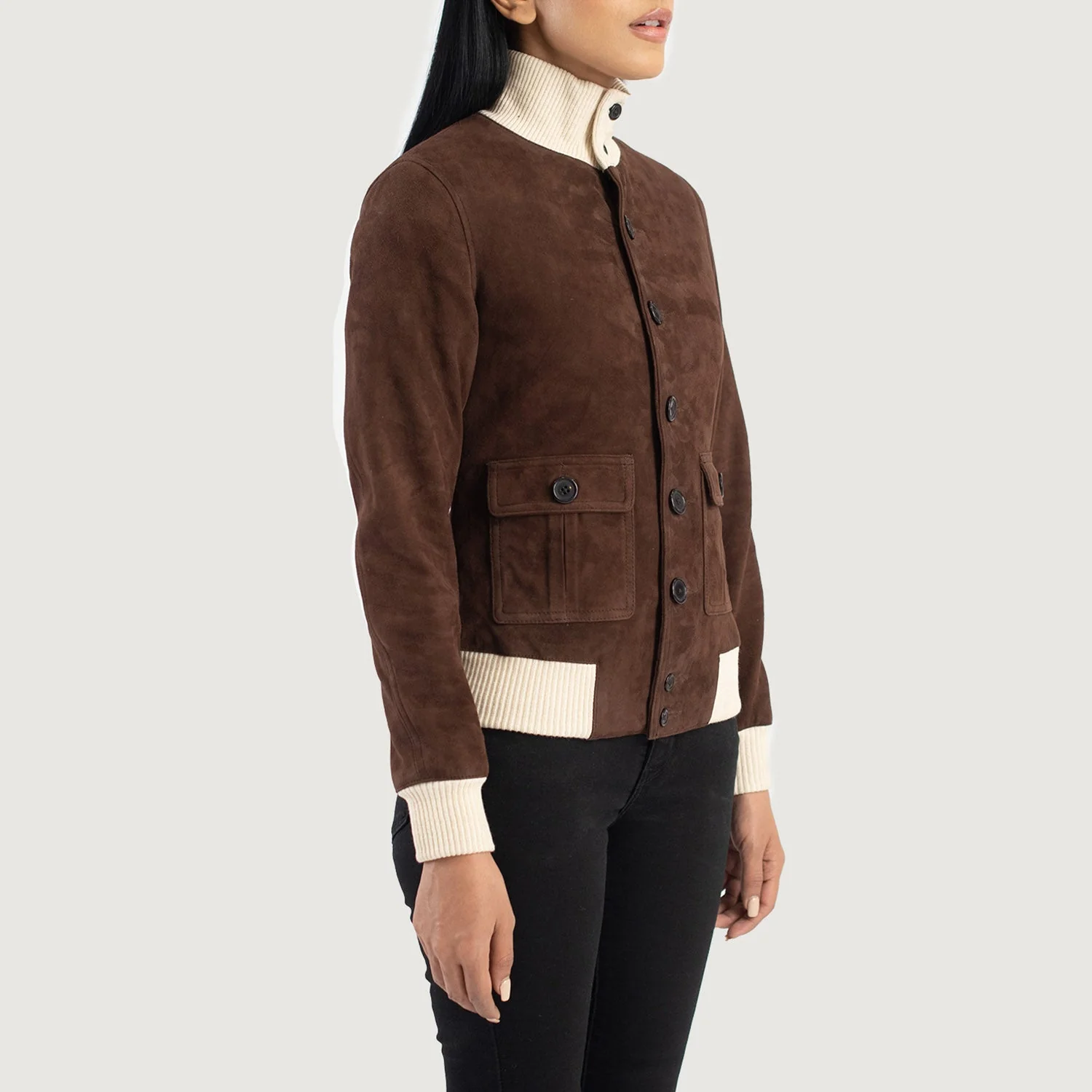 Sasha Suede Bomber Jacket