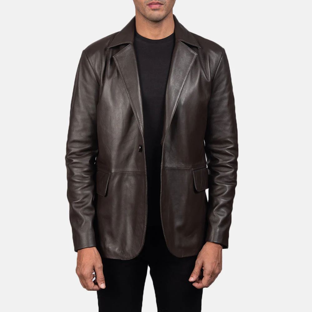 Men’s Brown Leather Blazer | Refined, Bold & Timeless Style