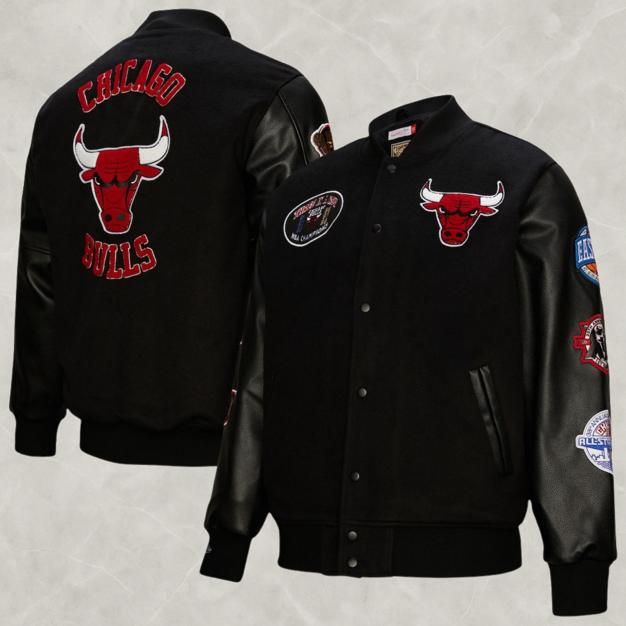 Chicago Bulls Blackout Varsity Jacket For Women