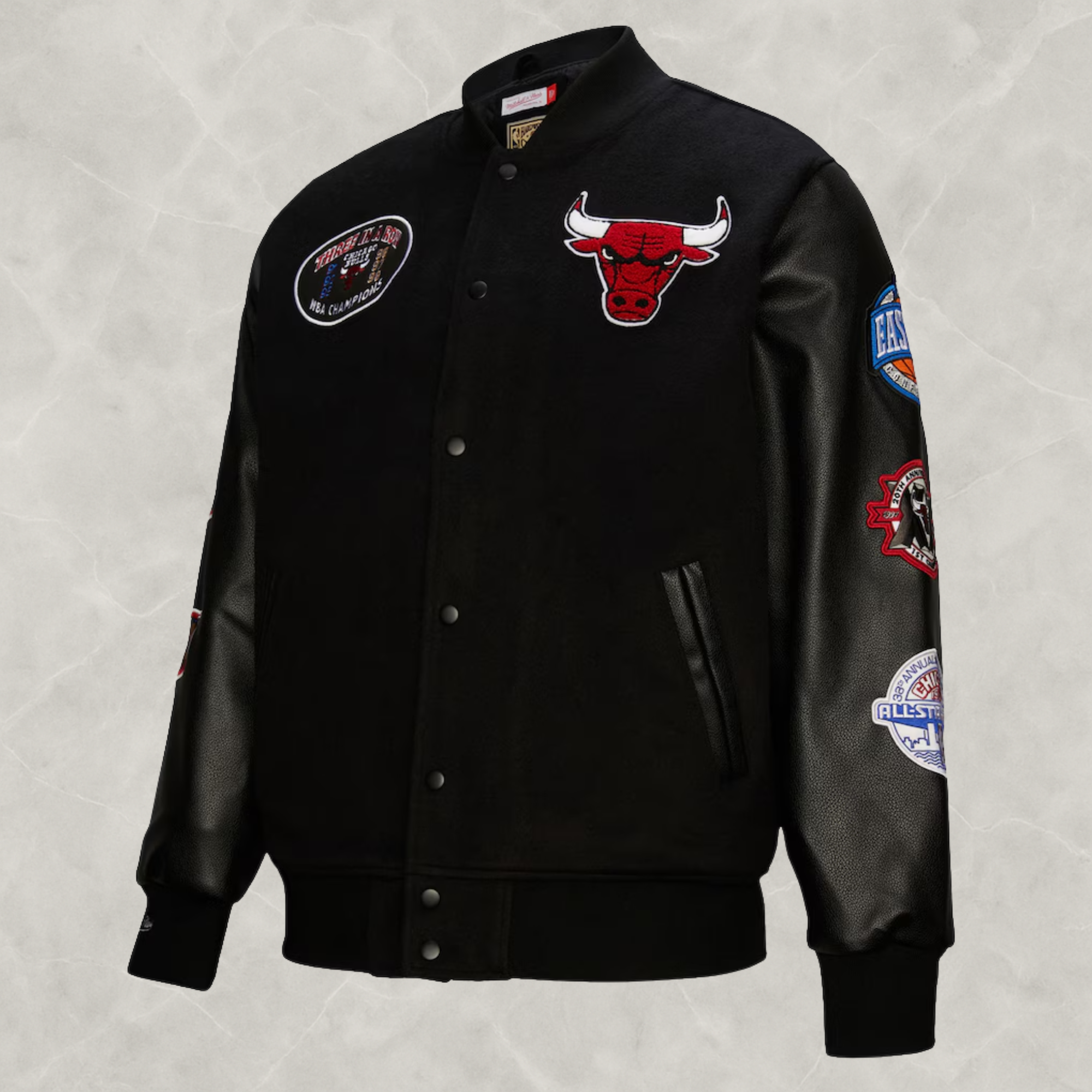 Chicago Bulls Blackout Varsity Jacket For Men