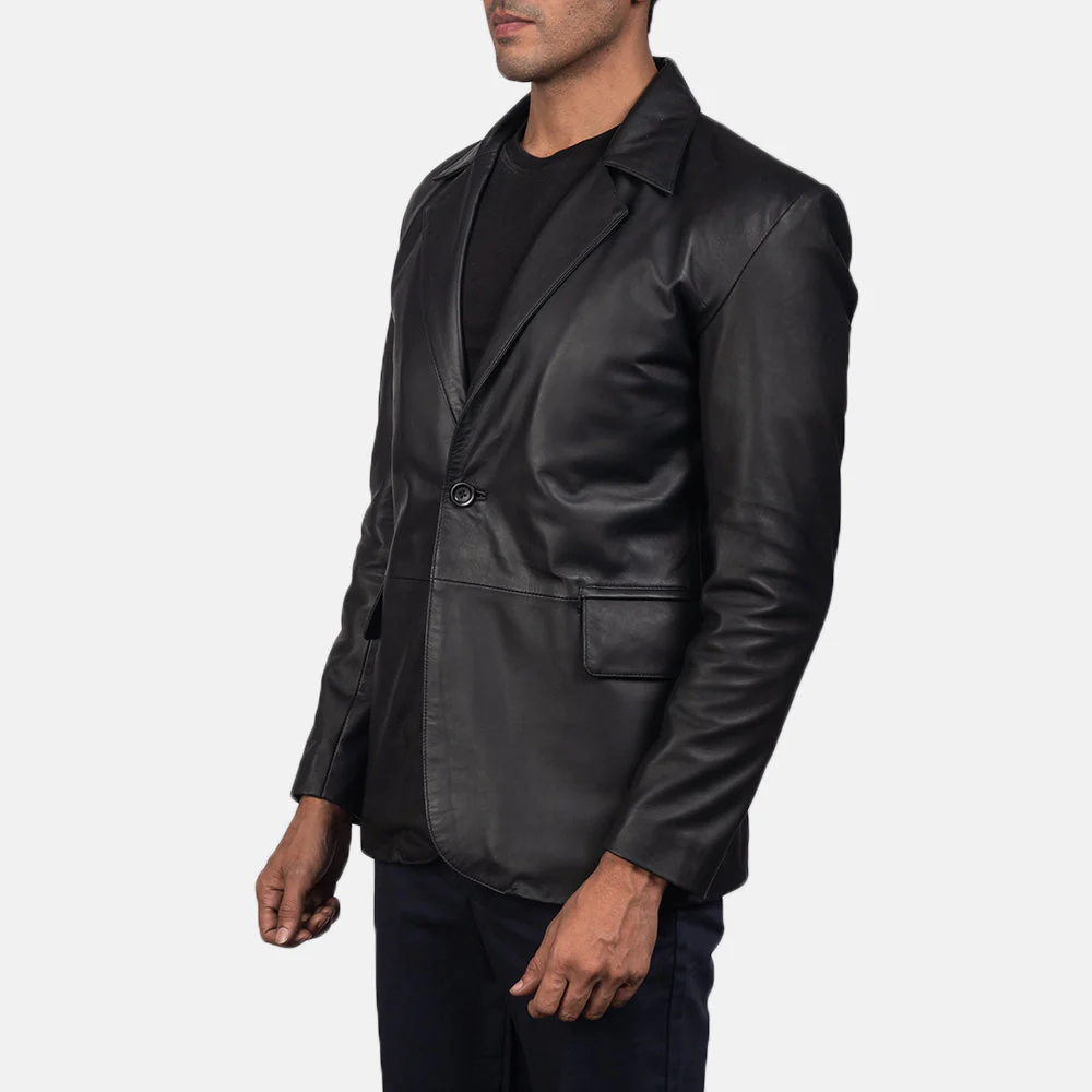 Men’s Black Leather Blazer | Sleek, Sophisticated & Bold