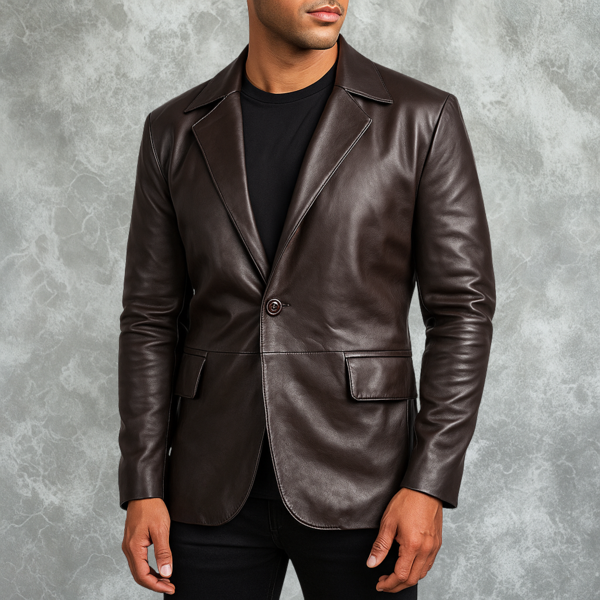 Daron Brown Leather Blazer