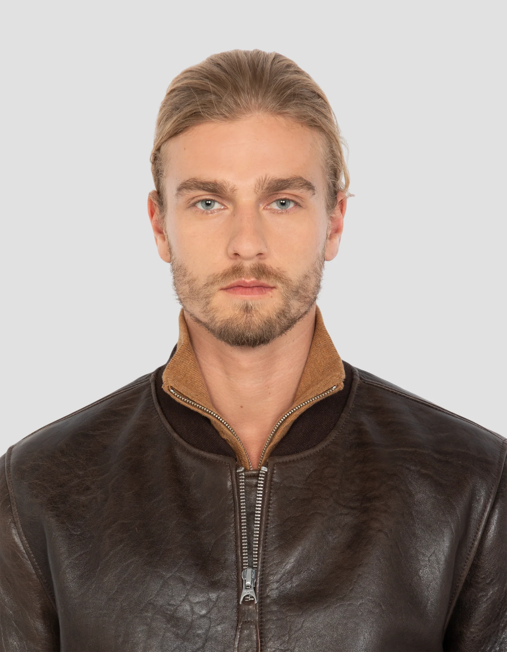 Luxurious Vintage Brown Lamb Leather Casual Jacket