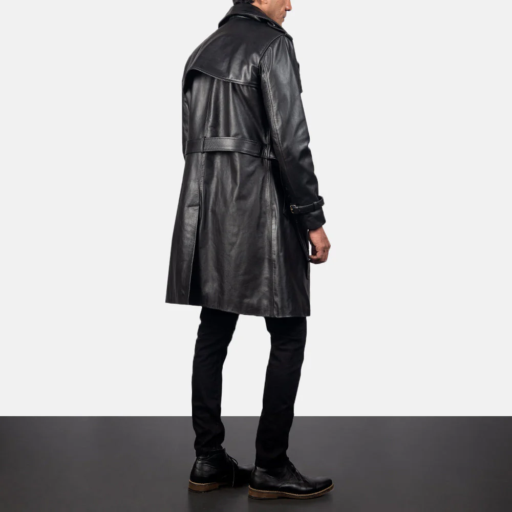 Men’s Black Leather Duster Coat | Bold, Classic & Timeless Appeal