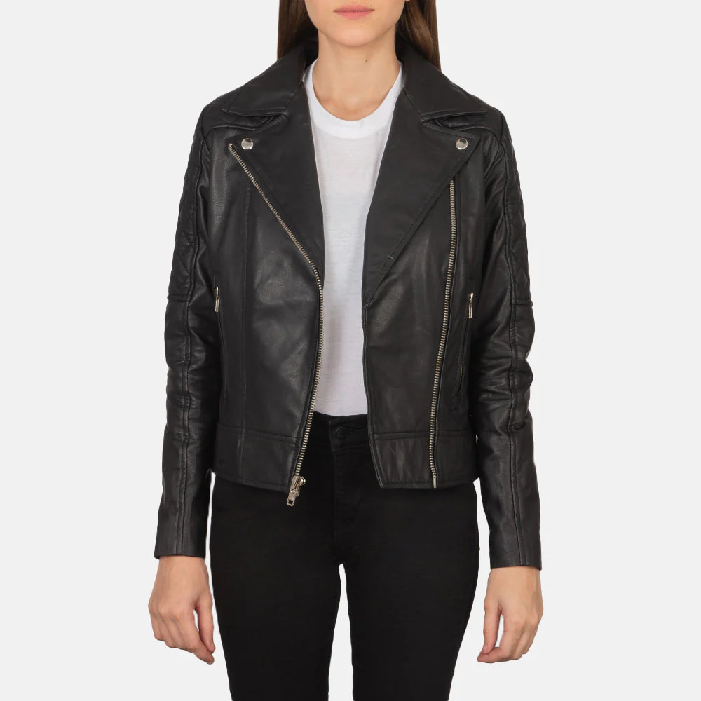 Carolyn Quilted Goatskin Biker Jacket
