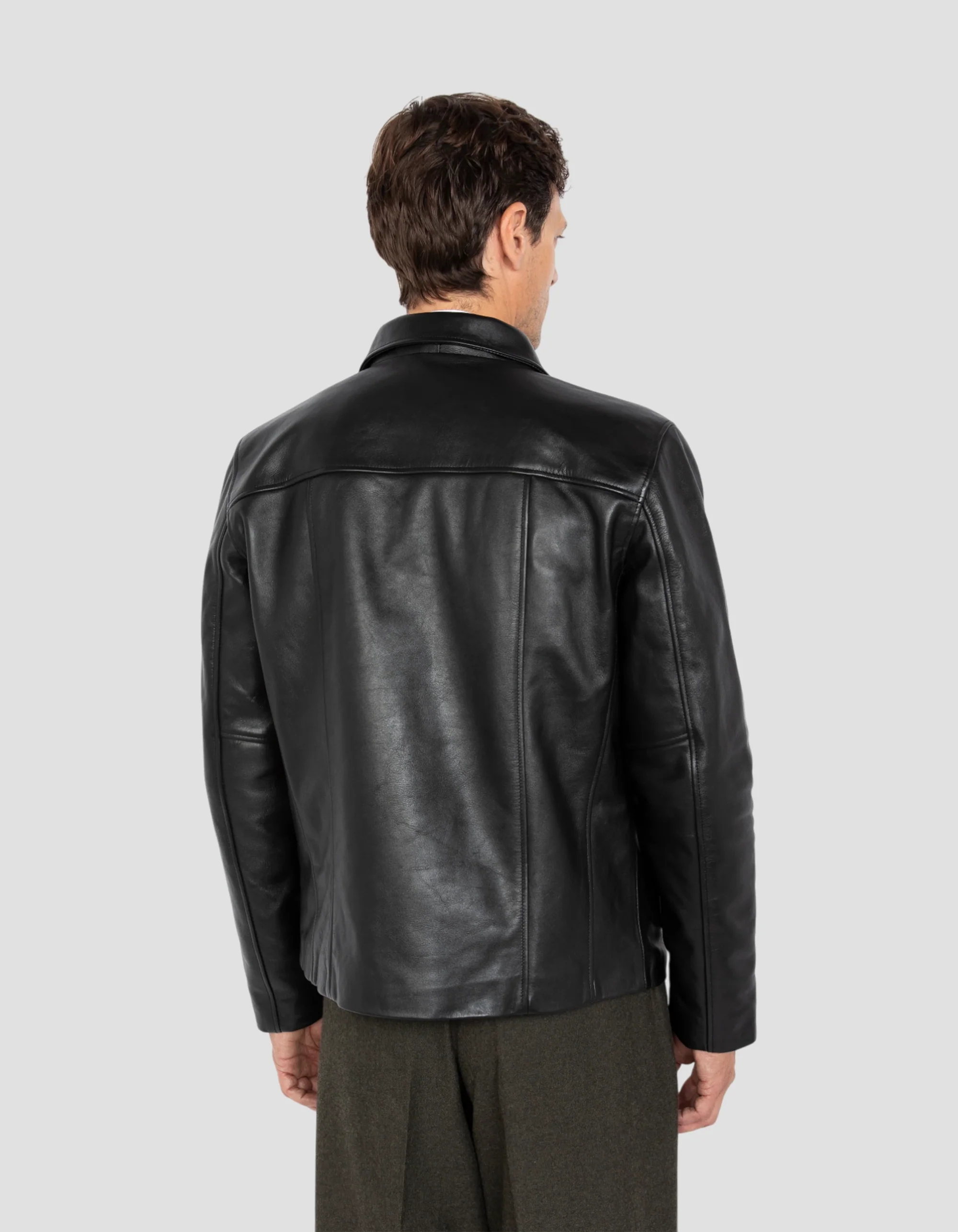 Premium Retro Black Cowhide Leather Jacket