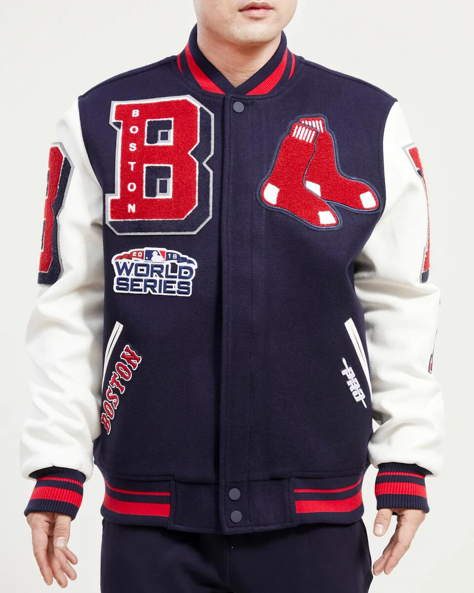 Boston Red Sox Mashup Wool Varsity Jacket For Men