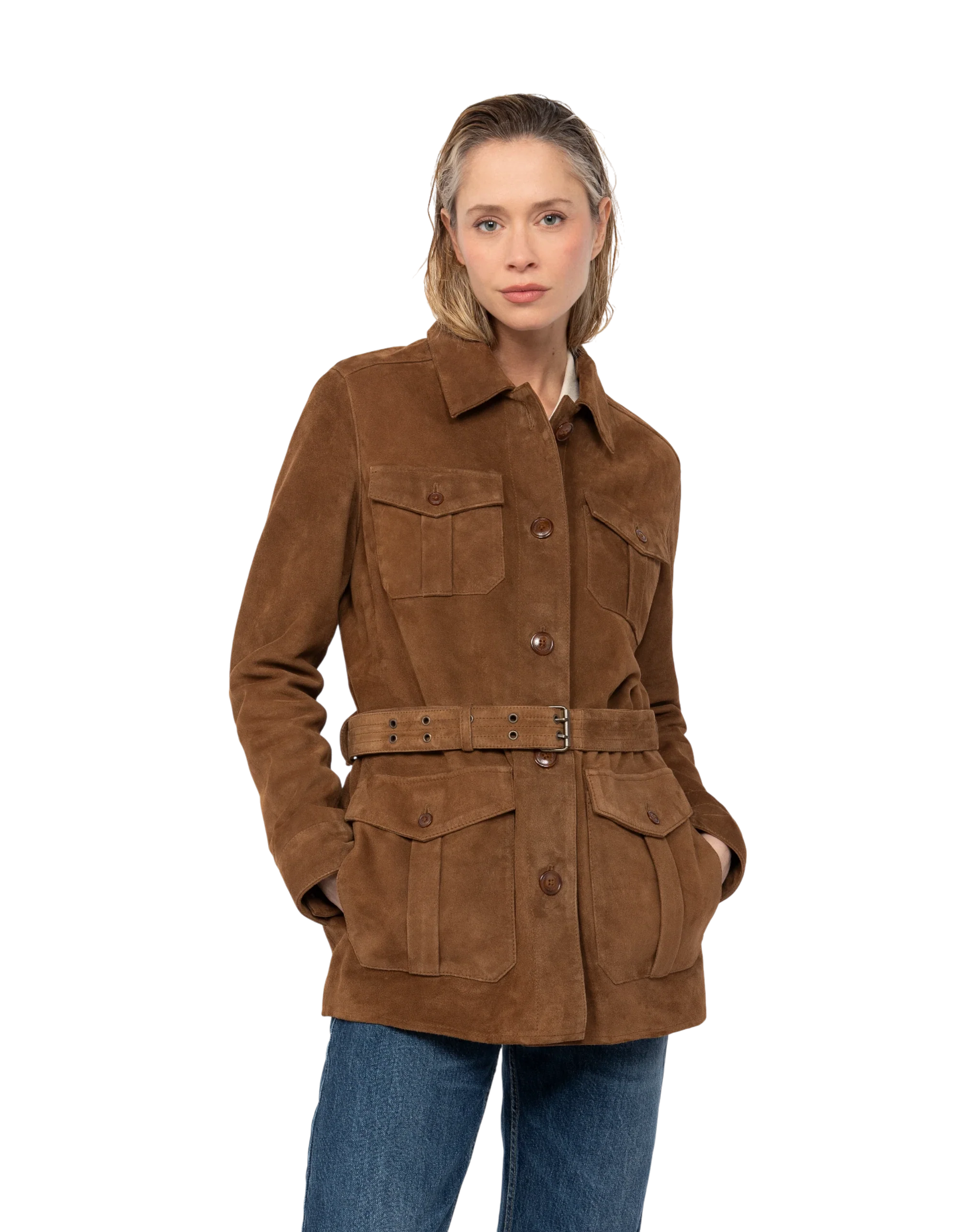 Caramel Sahara Goat Suede Jacket