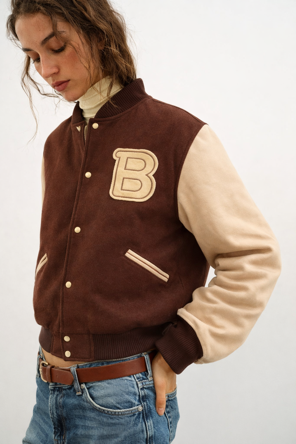 Women’s B Logo Letterman Varsity Jacket