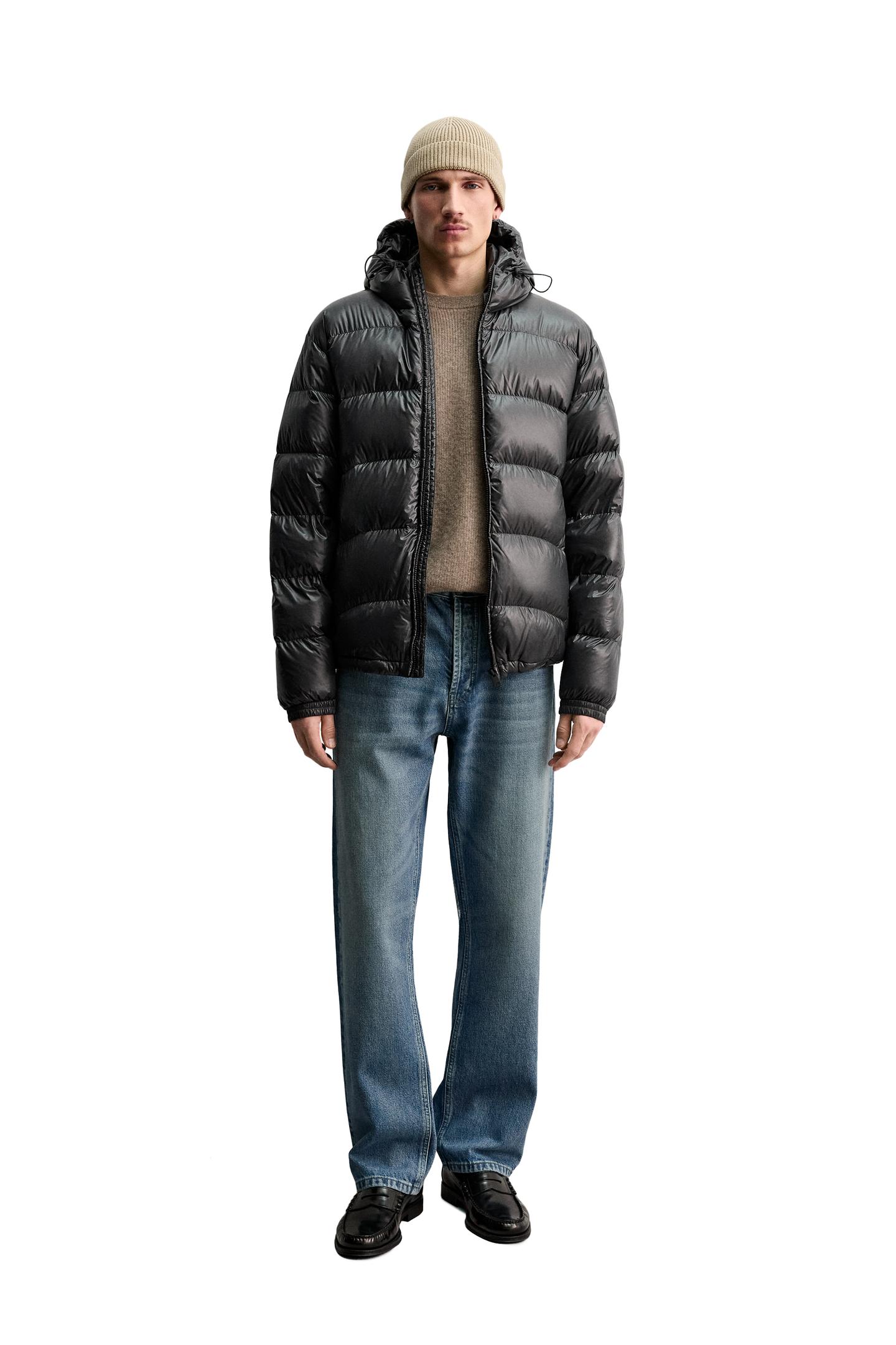 Warm Men’s Charcoal Water-Repellent Puffer Jacket 