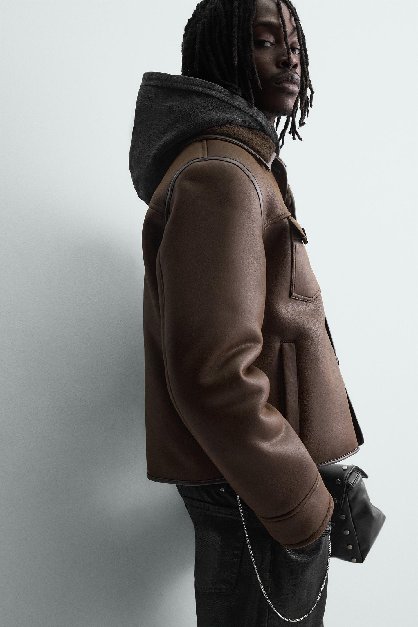 Men’s Double-Faced Real Brown Leather Jacket