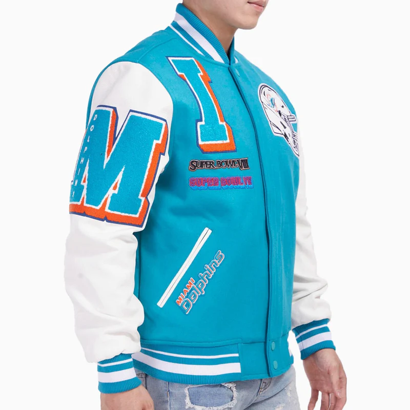 Miami Dolphins Mashup Wool Varsity Jacket For Men