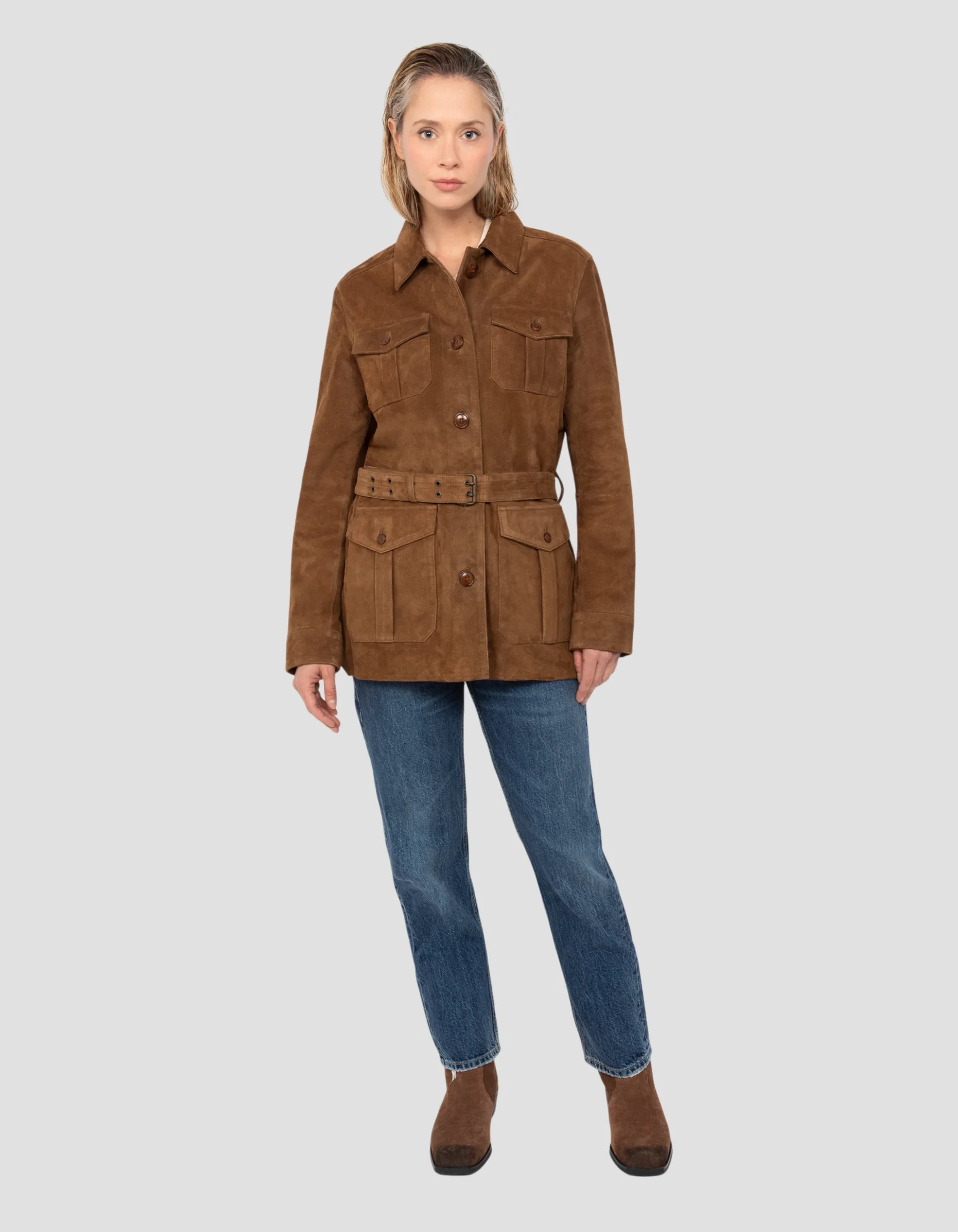 Caramel Sahara Goat Suede Jacket