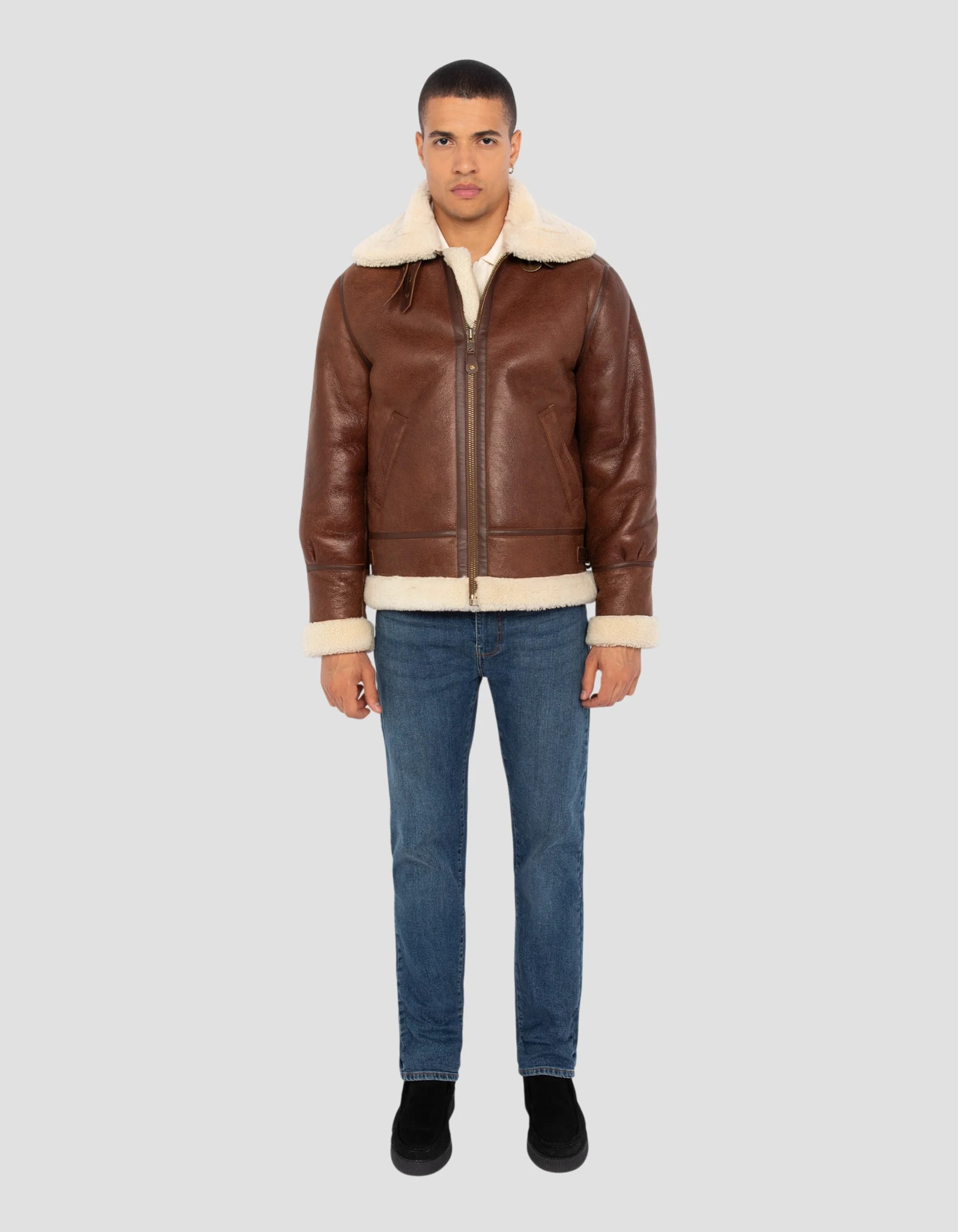Timeless B-3 MOKA Sheepskin Bomber Jacket