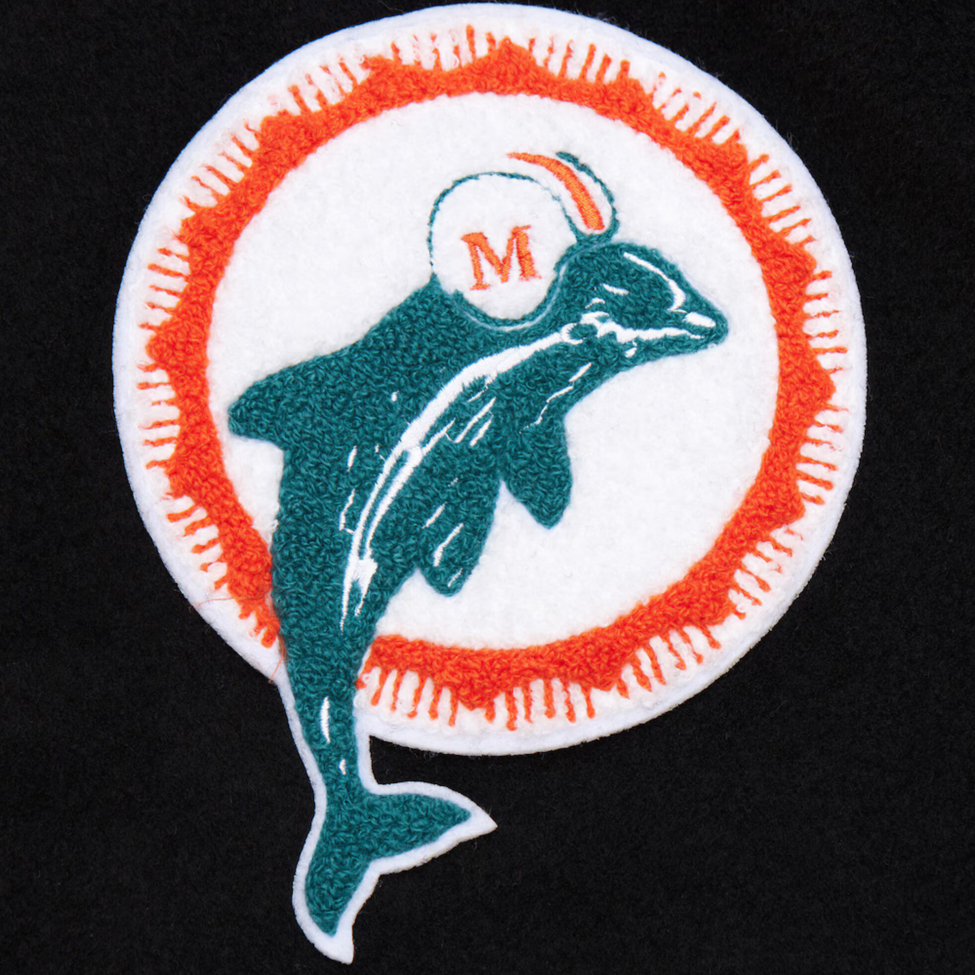 Miami Dolphins Blackout Varsity Jacket For Women