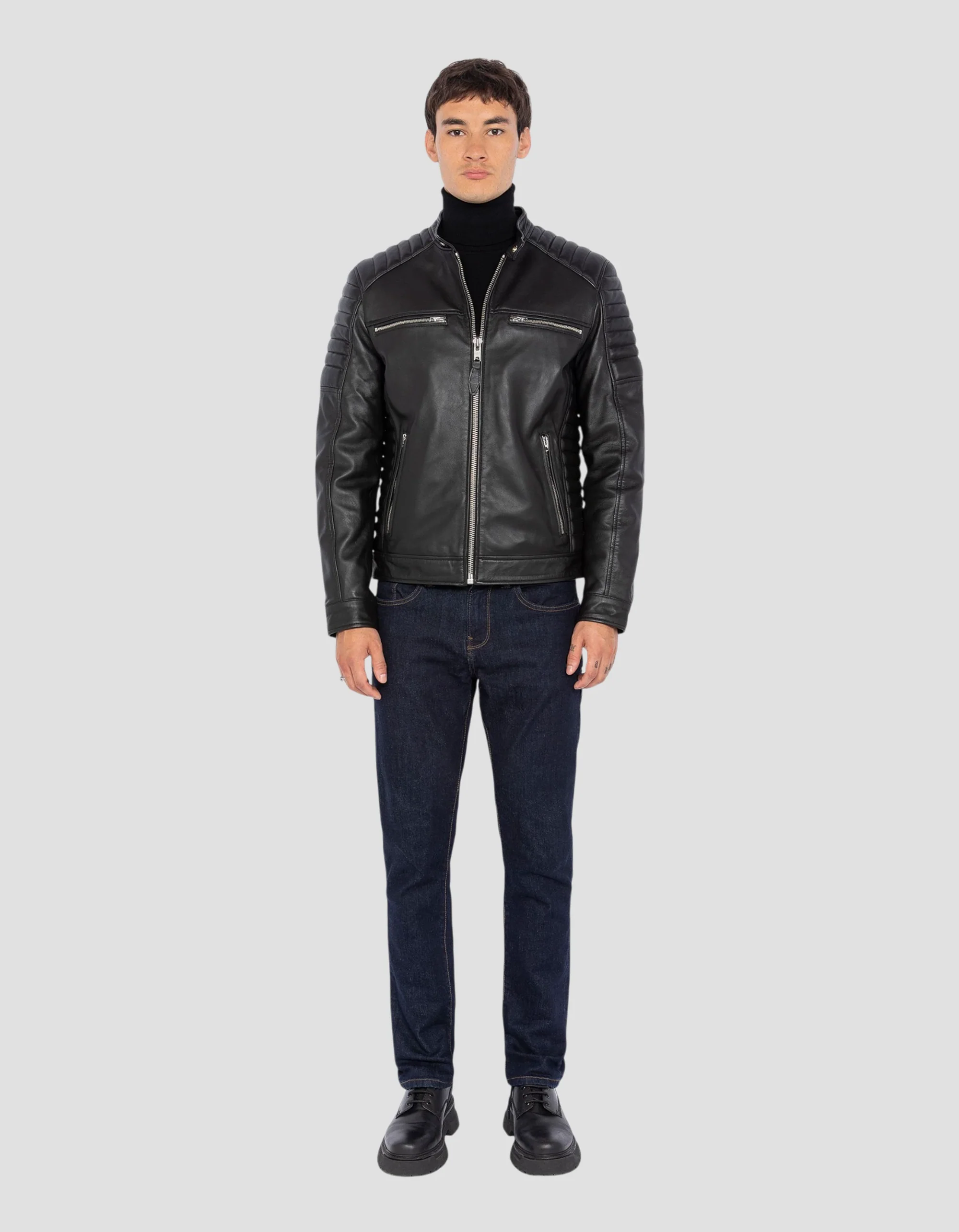 Men’s Black Biker Leather Jacket | Rugged, Stylish & Premium Quality