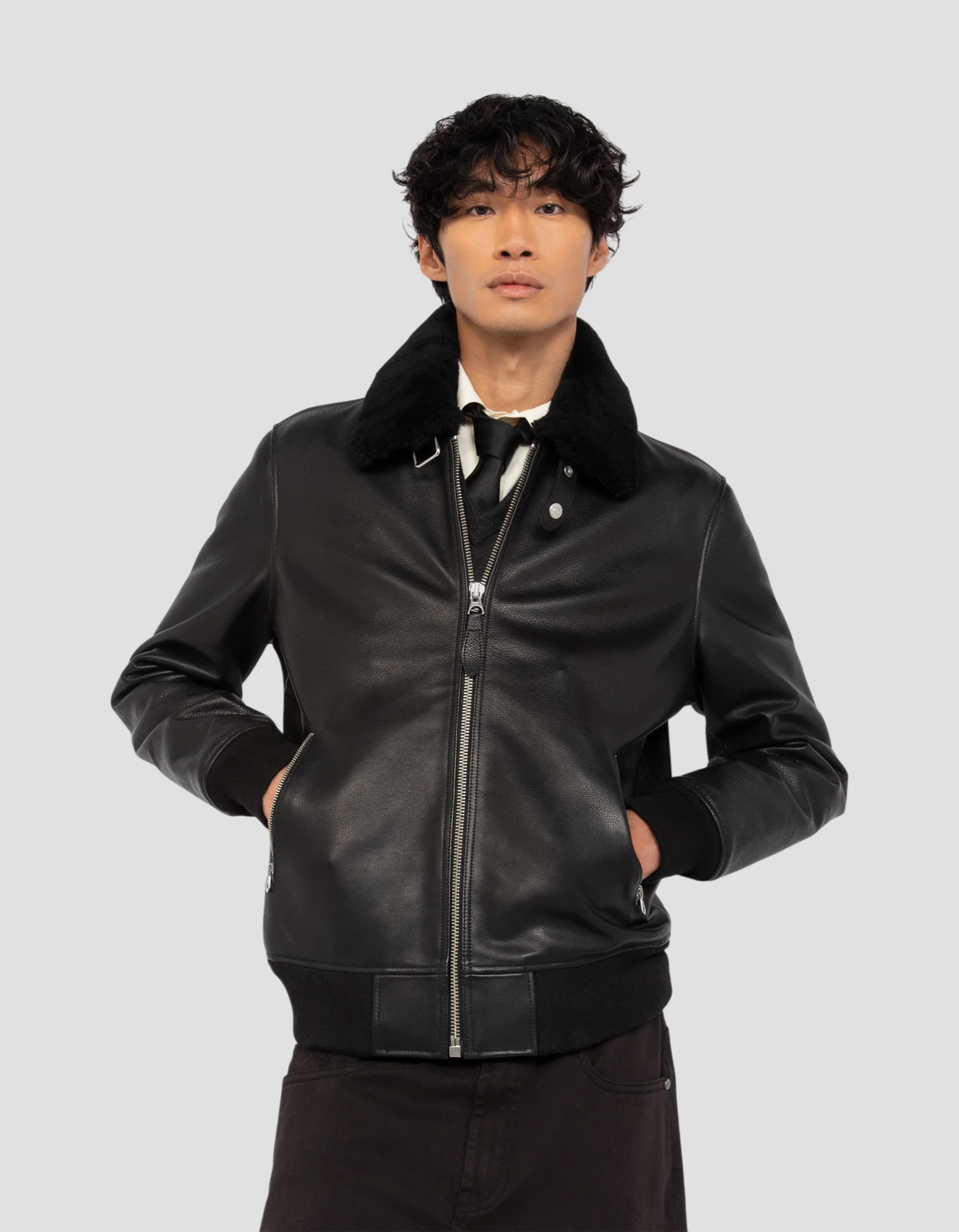 Men’s Aviator Black Leather Jacket | Bold, Rugged & Timelessly Crafted