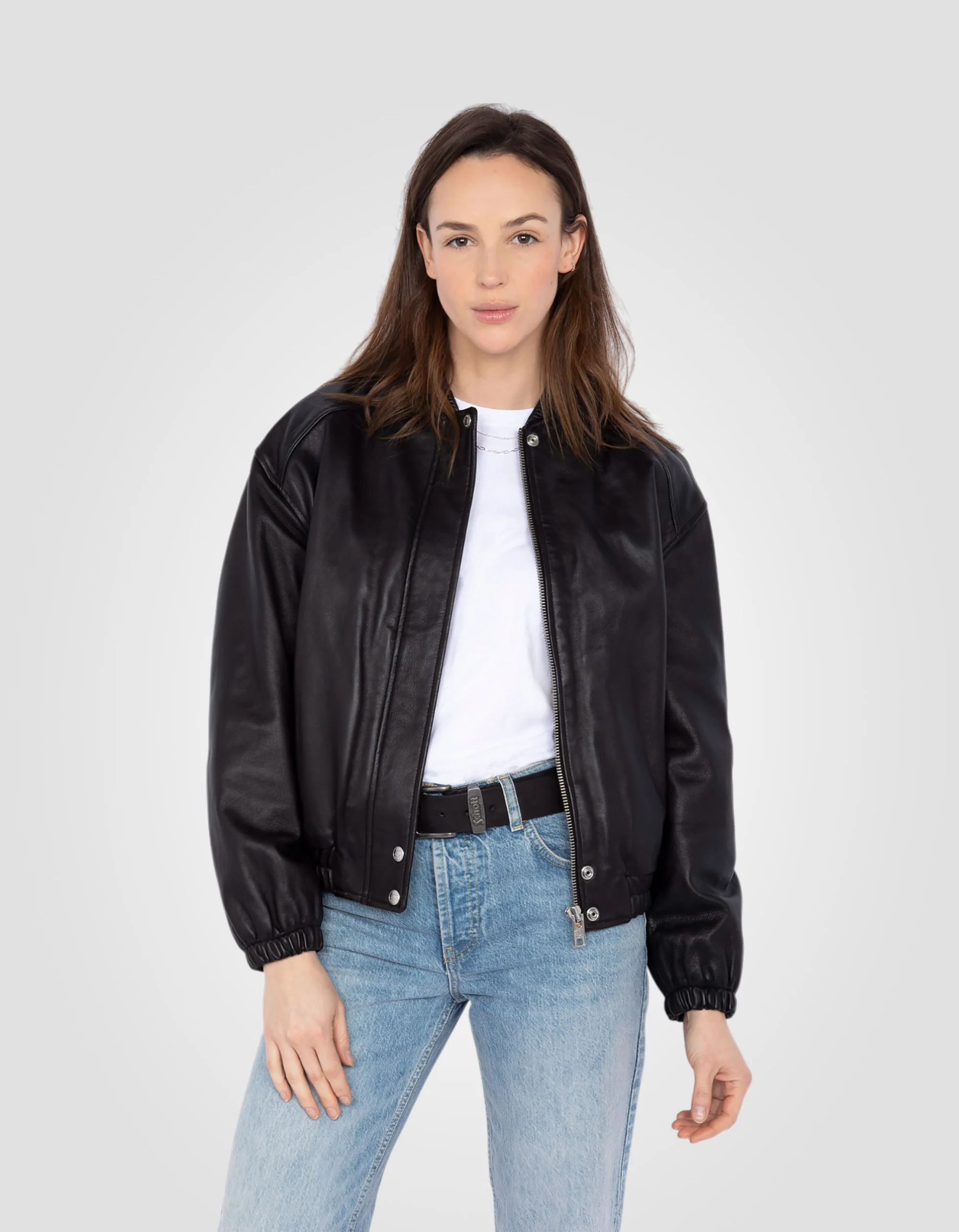 Onyx Washed Lambskin Bomber