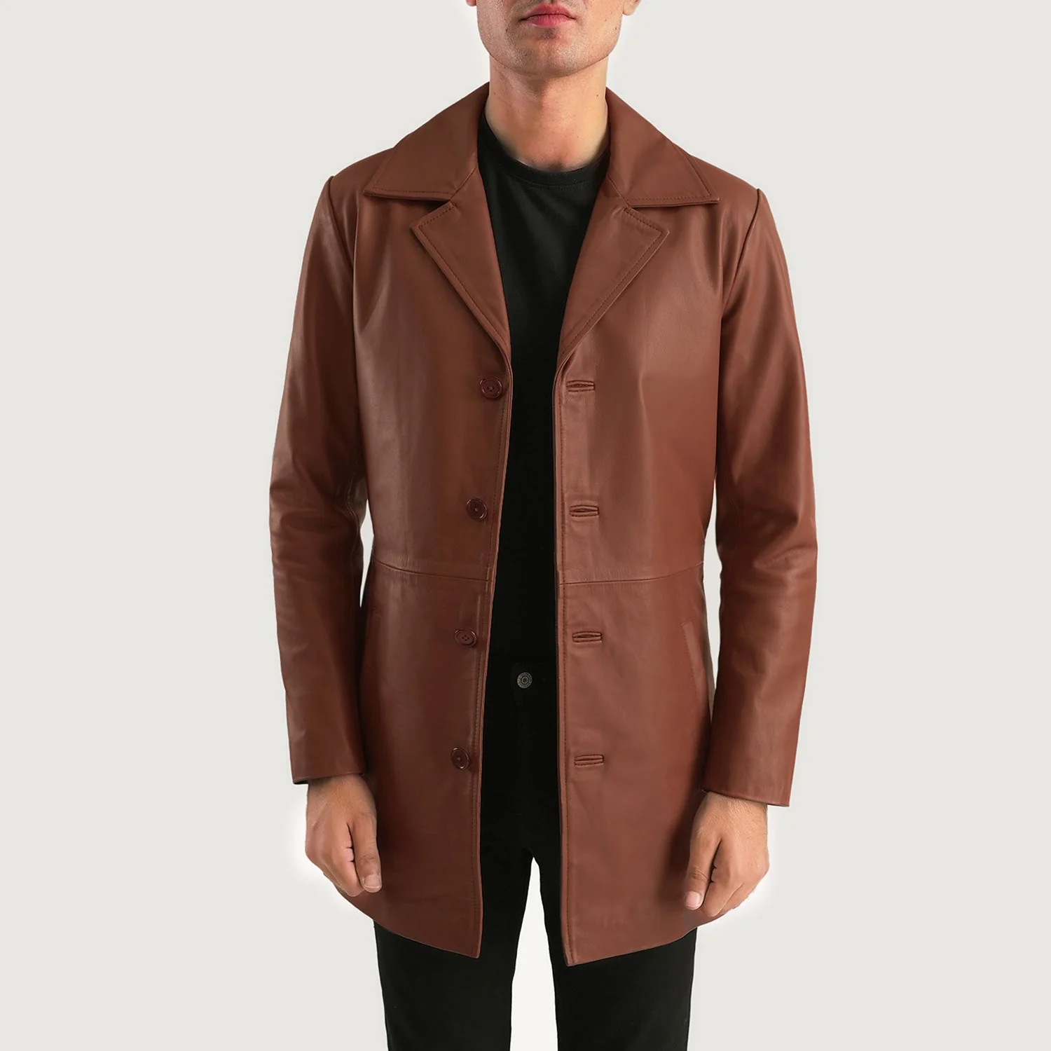Classmith Men’s Brown Leather Coat | Classic, Refined & Bold