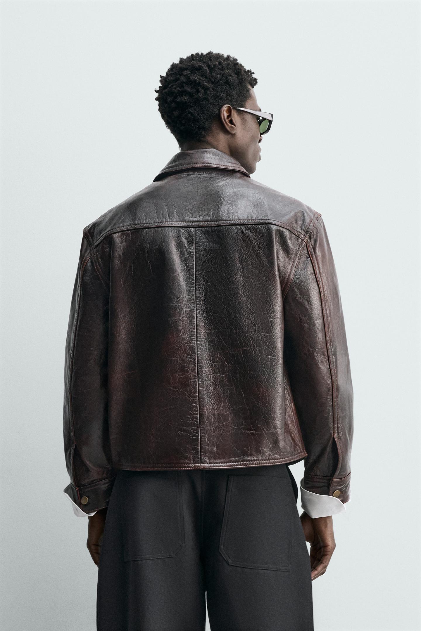 Men’s Washed Real Leather Jacket | Classic, Rugged & Timeless