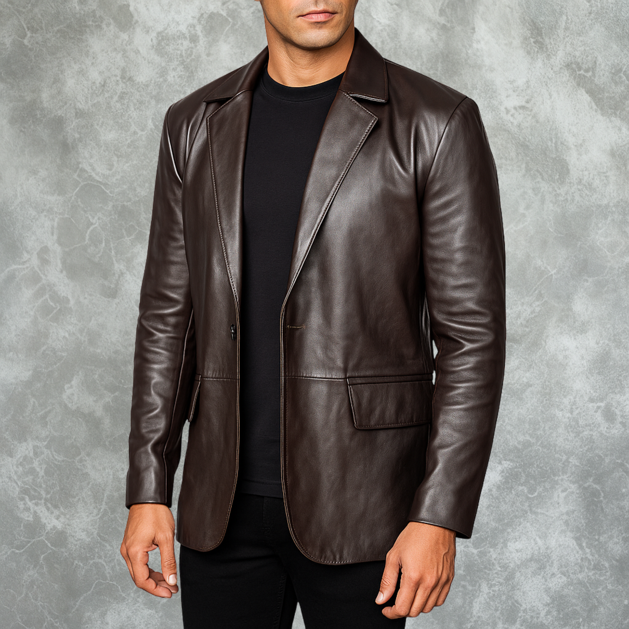 Daron Brown Leather Blazer